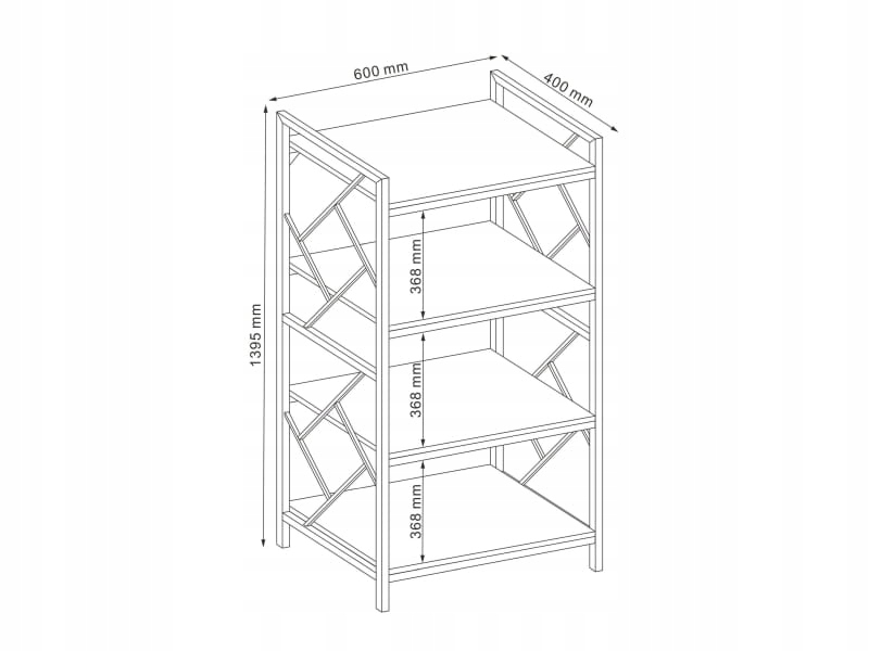 REGAŁ SZAFKA KSIĄŻKI SEGREGATORY LOFT TABLO R4 Głębokość mebla 40 cm