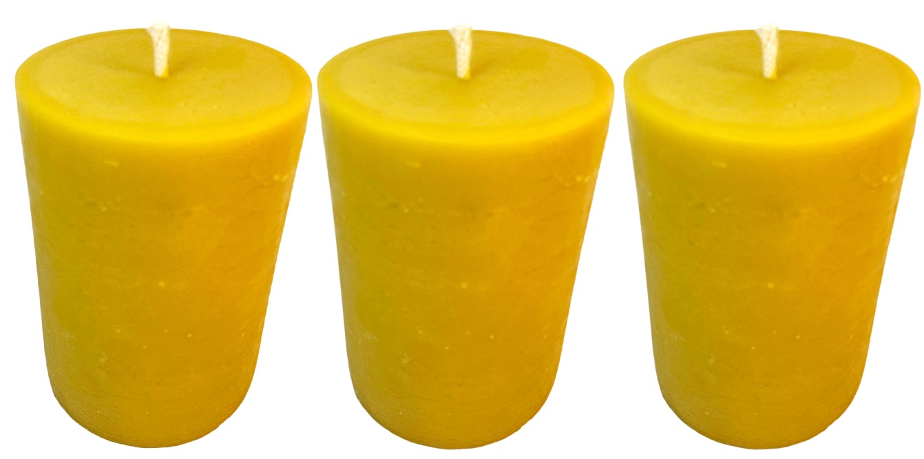 3 X Ozdobná Svíčka lana z přírodního včelího vosku Válec 16 cm 3x 480 g