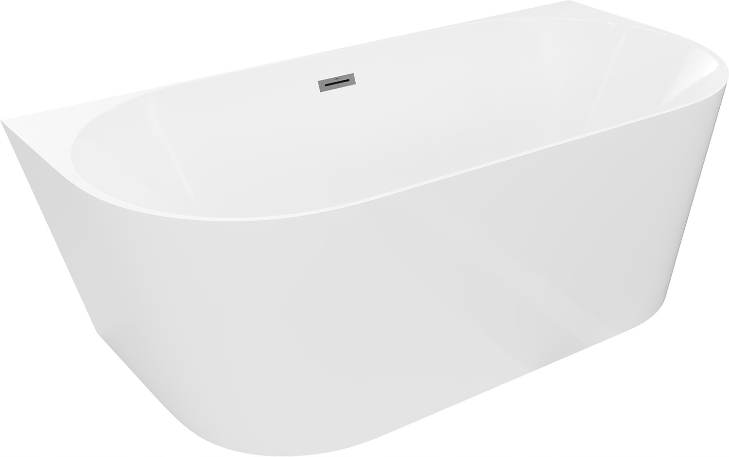 Mexen Oval Slim volně stojící vana k přisunutí ke zdi 170 x 80 cm, bílá, př