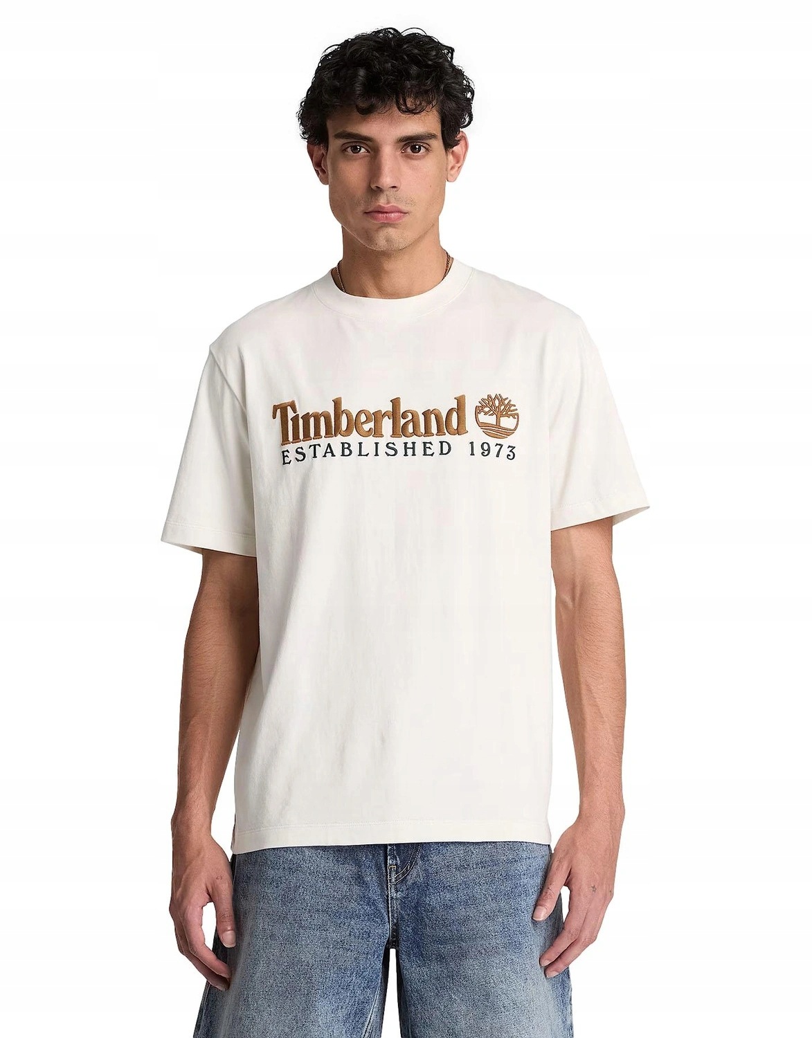 Tričko pánské Timberland tričko Established regular bílé bavlněné