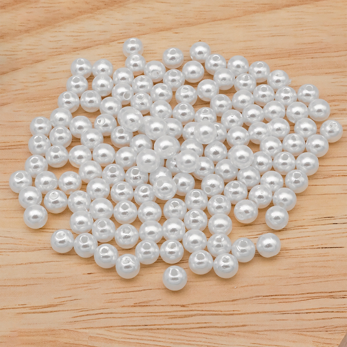 Koraliki Akryl Perły Okrągły Biały 6mm 25g/210szt