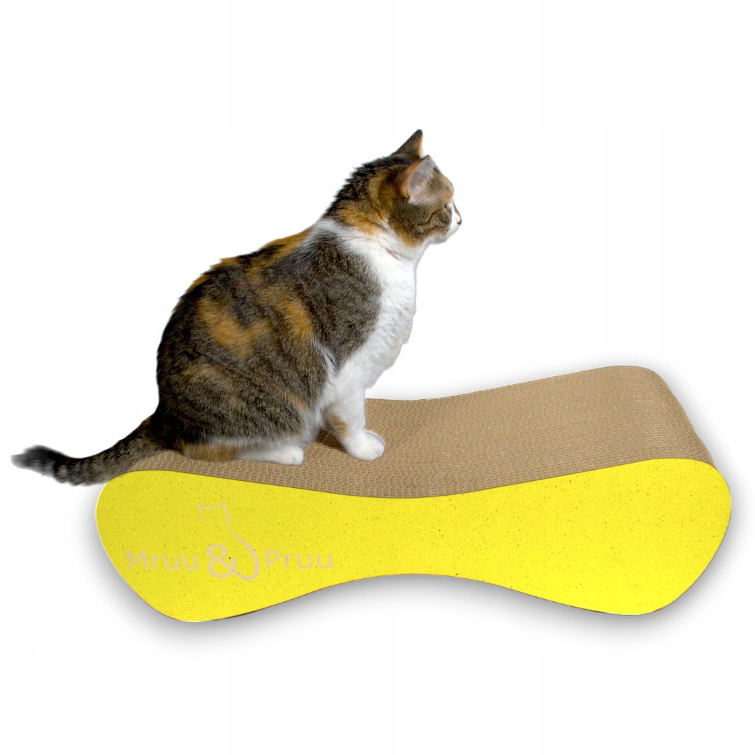 Drapak Pro Kočky Kartonový Velký Mruu&Pruu 70x23x24 cm Žlutý