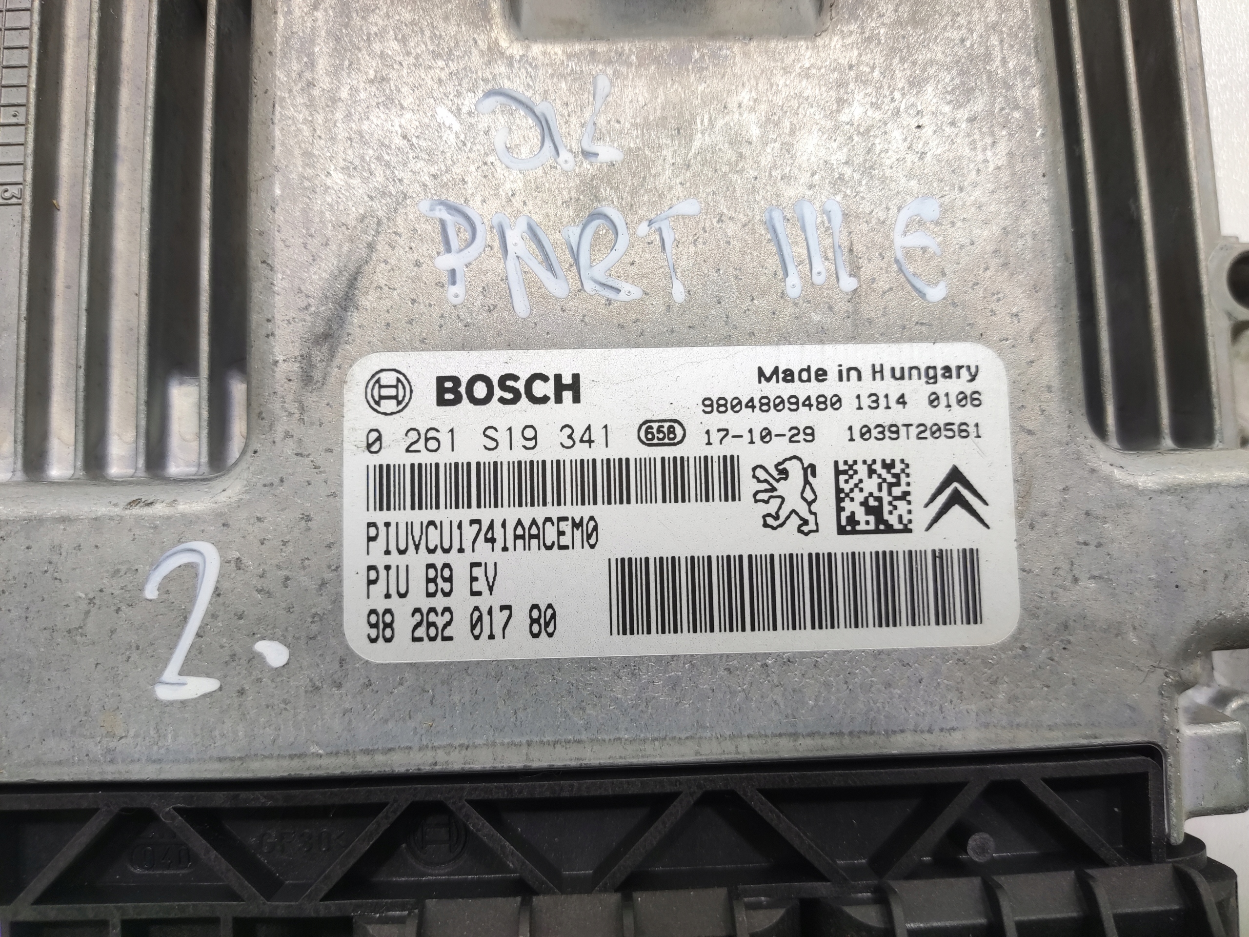 control unit CITROEN BERLINGO PARTNER III 0261S19341 9826201780 ELEKTRYK 15-18