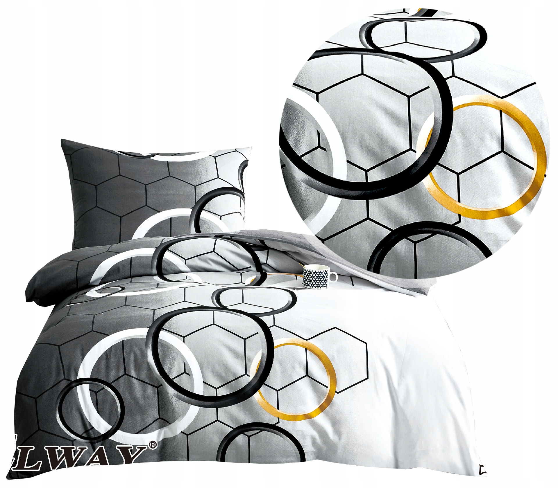 Komplet pościeli 140x200 Elway 5019 100% Bawełna Satynowa Nowe