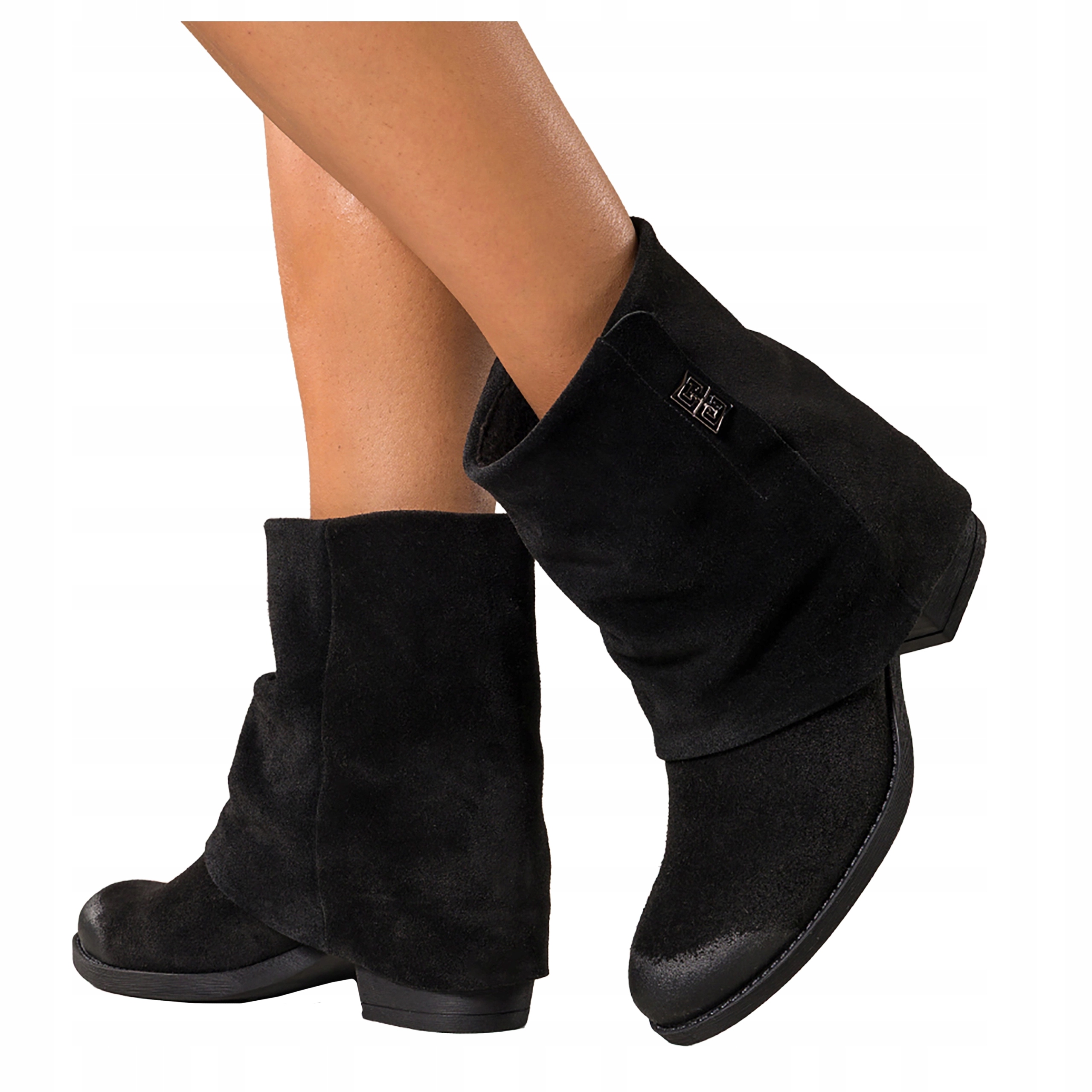 Černé dámské kotníkové boty kotníkové Kovbojské Boty Pohodlné Široké nohou Svršek velikost 37