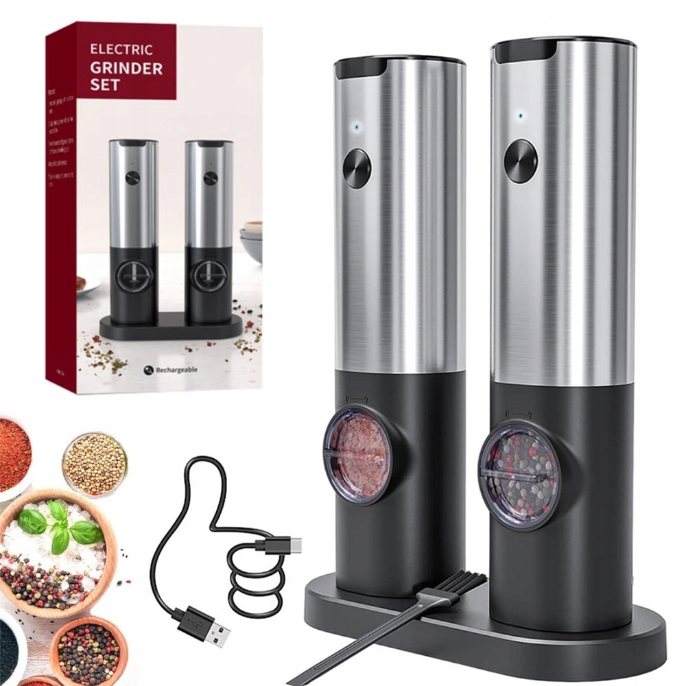 Elektrický Akumulátorový Usb Mlýnek Na Pepř A Sůl S Snadnou Regulací