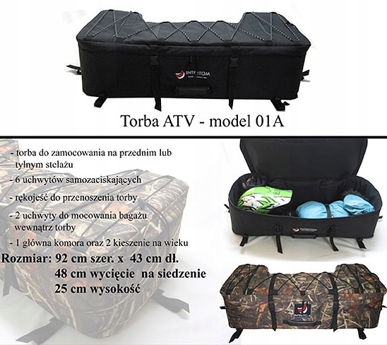 TORBA KUFER NA QUAD QUADA tył z gumą 92cm INTERTOM Producent Intertom