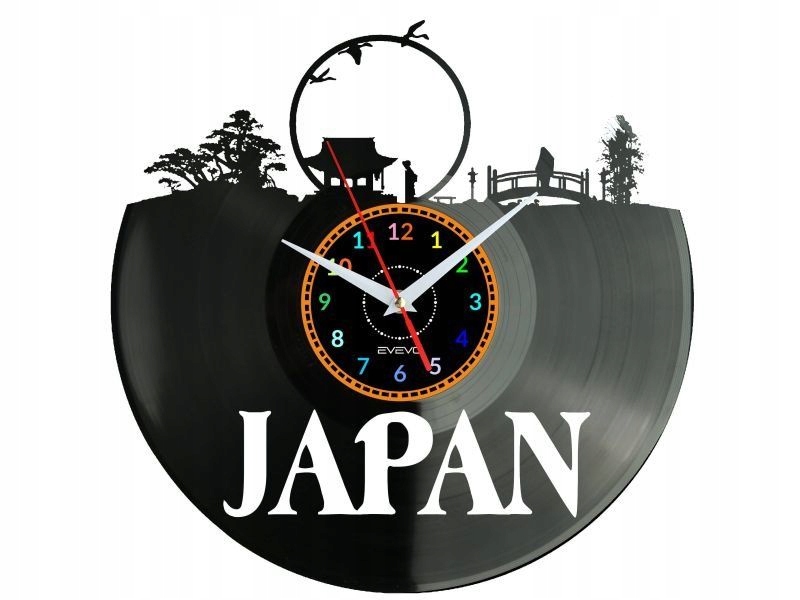 Japonsko Dárek Originální dekorace do domu Hodiny z vinylové desky