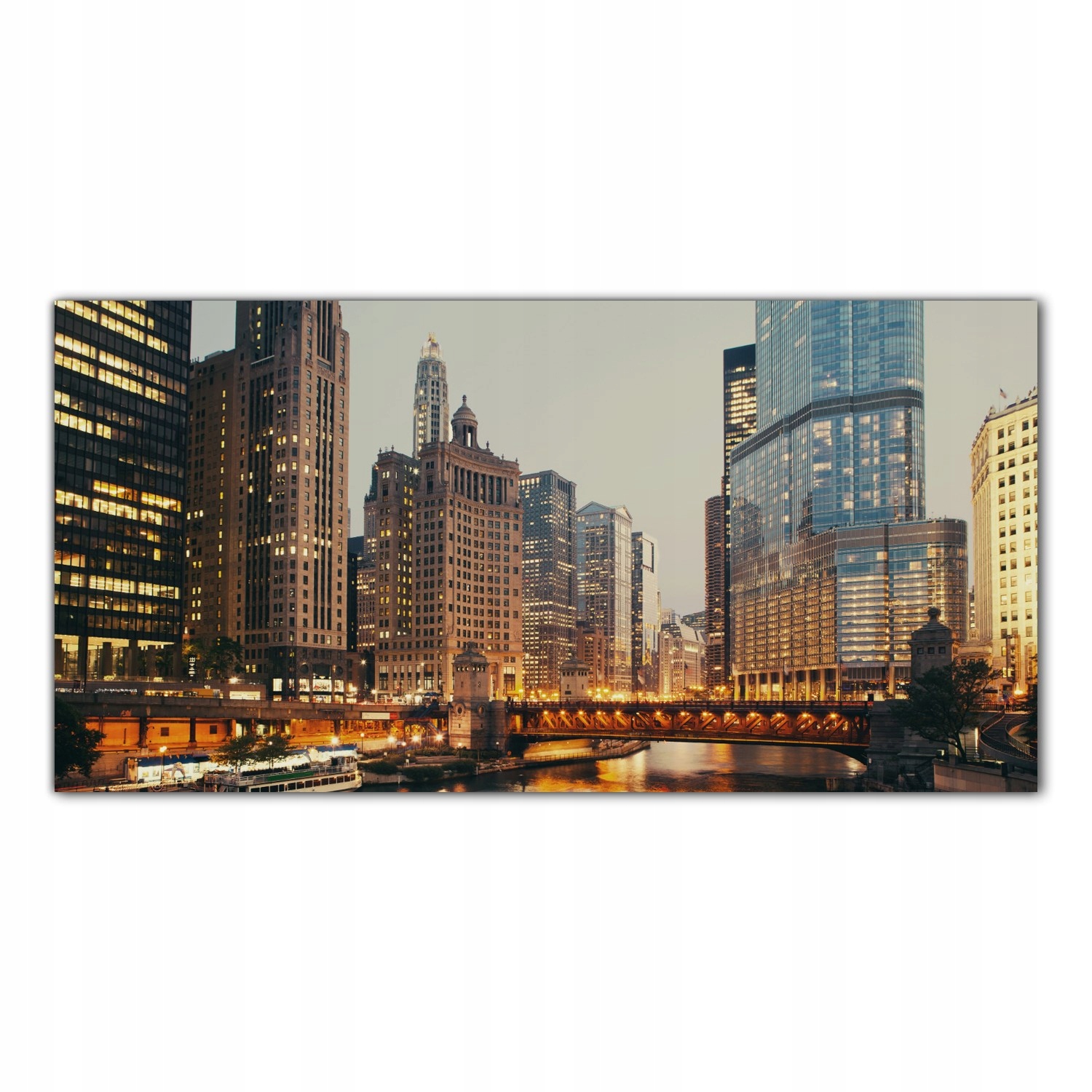 

Hartowany Obraz Szklany Most Chicago Usa 100x50
