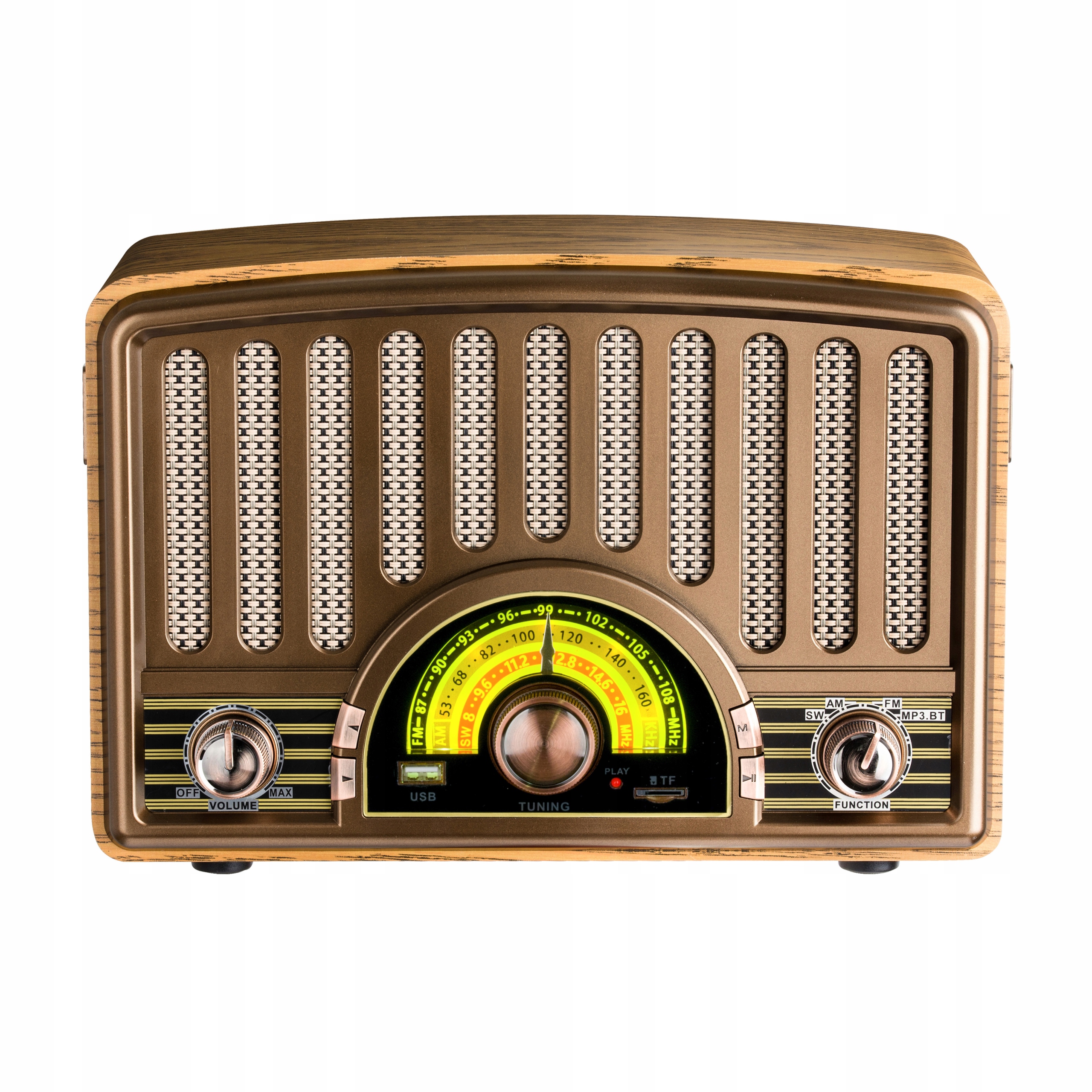 Stare Radio Retro Bluetooth 5 Powerbank 1200mAh USB microSD MP3 zasięg 25m Marka Retropolis