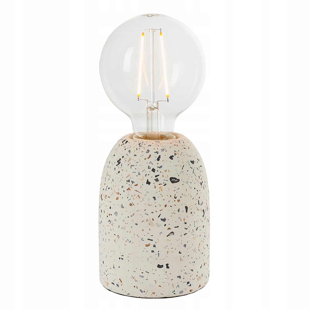 Stolová lampa Terrazzo Endon, oválna, biela, betón, 1xE27, 40W