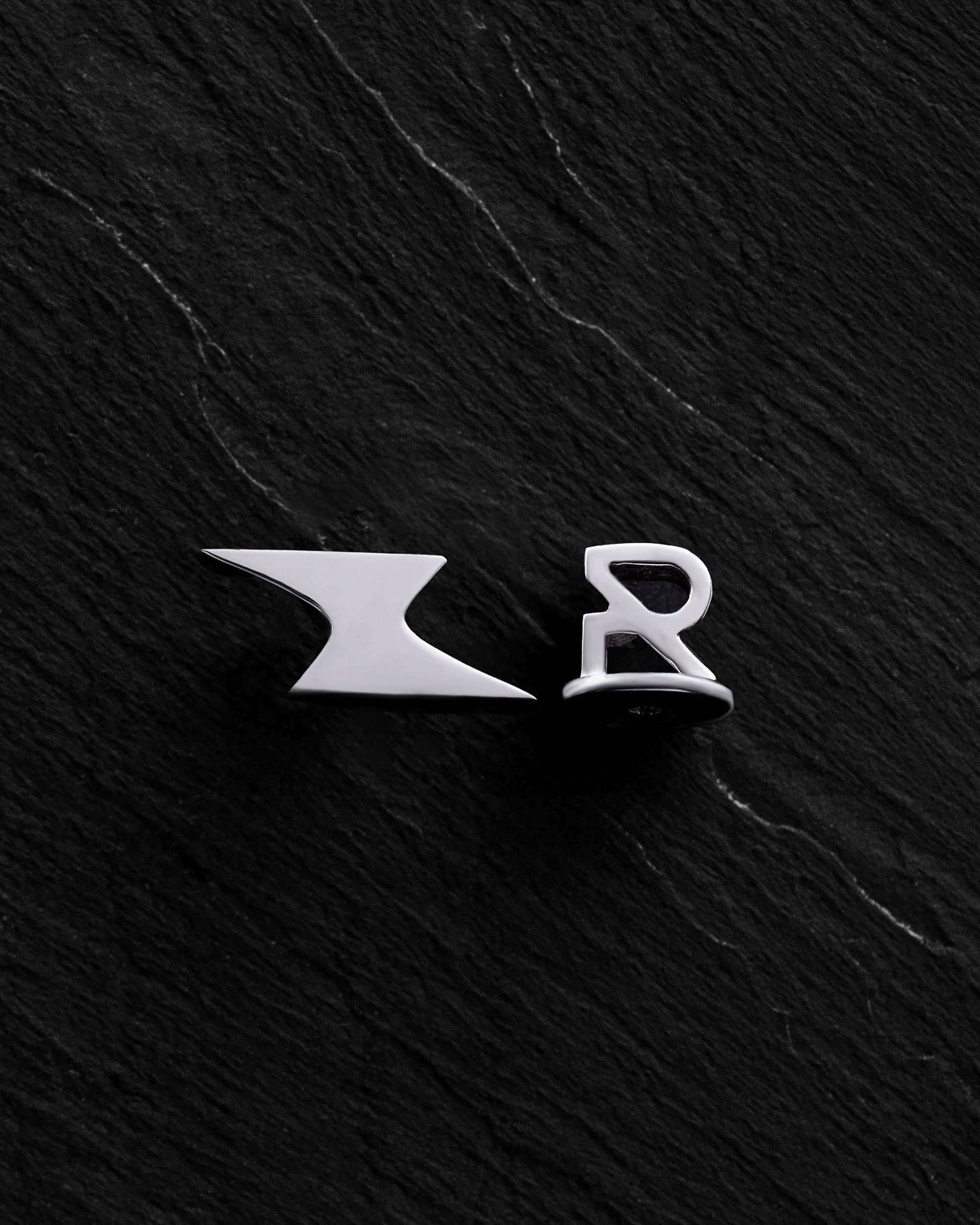 Mono-náušnice Błyskawica (bílé zlato)