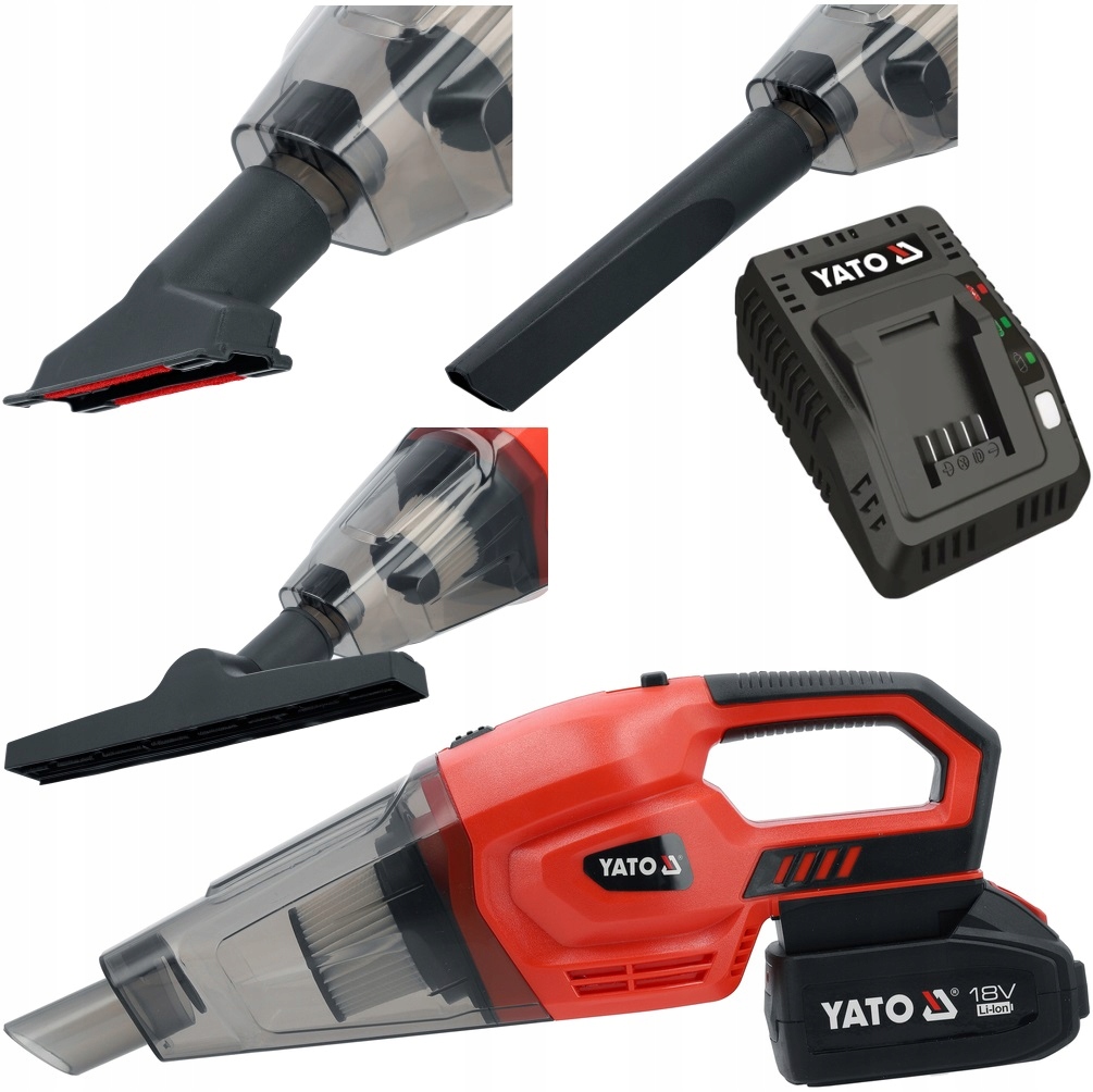 Yato Akumulátorový Vysávač Do Auta Ručný 4.0AH S Filtrom 18V YT-85682