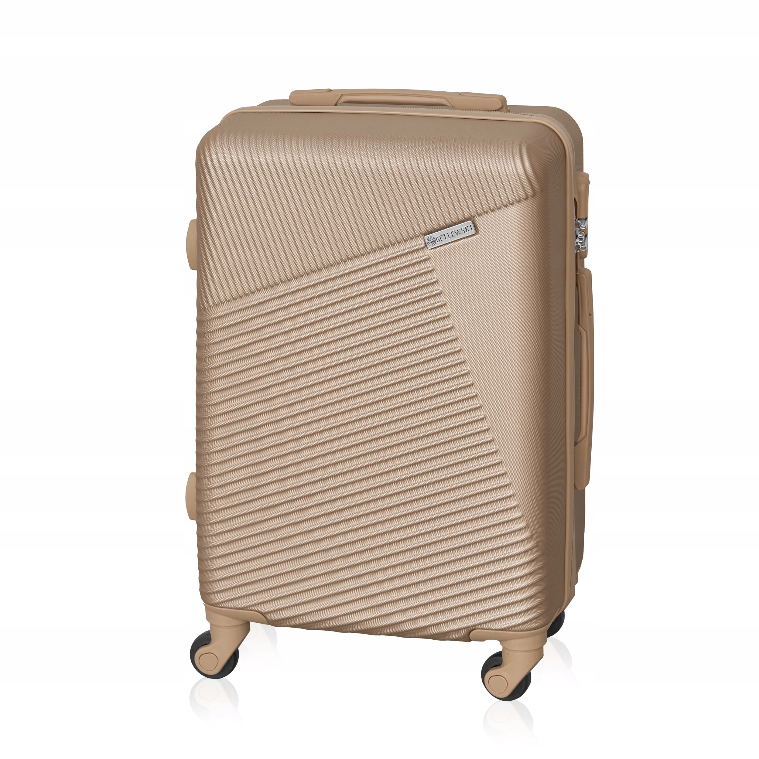 Betlewski Malá cestovní kabinová taška na služební cesty, kolečka, zip na šifru