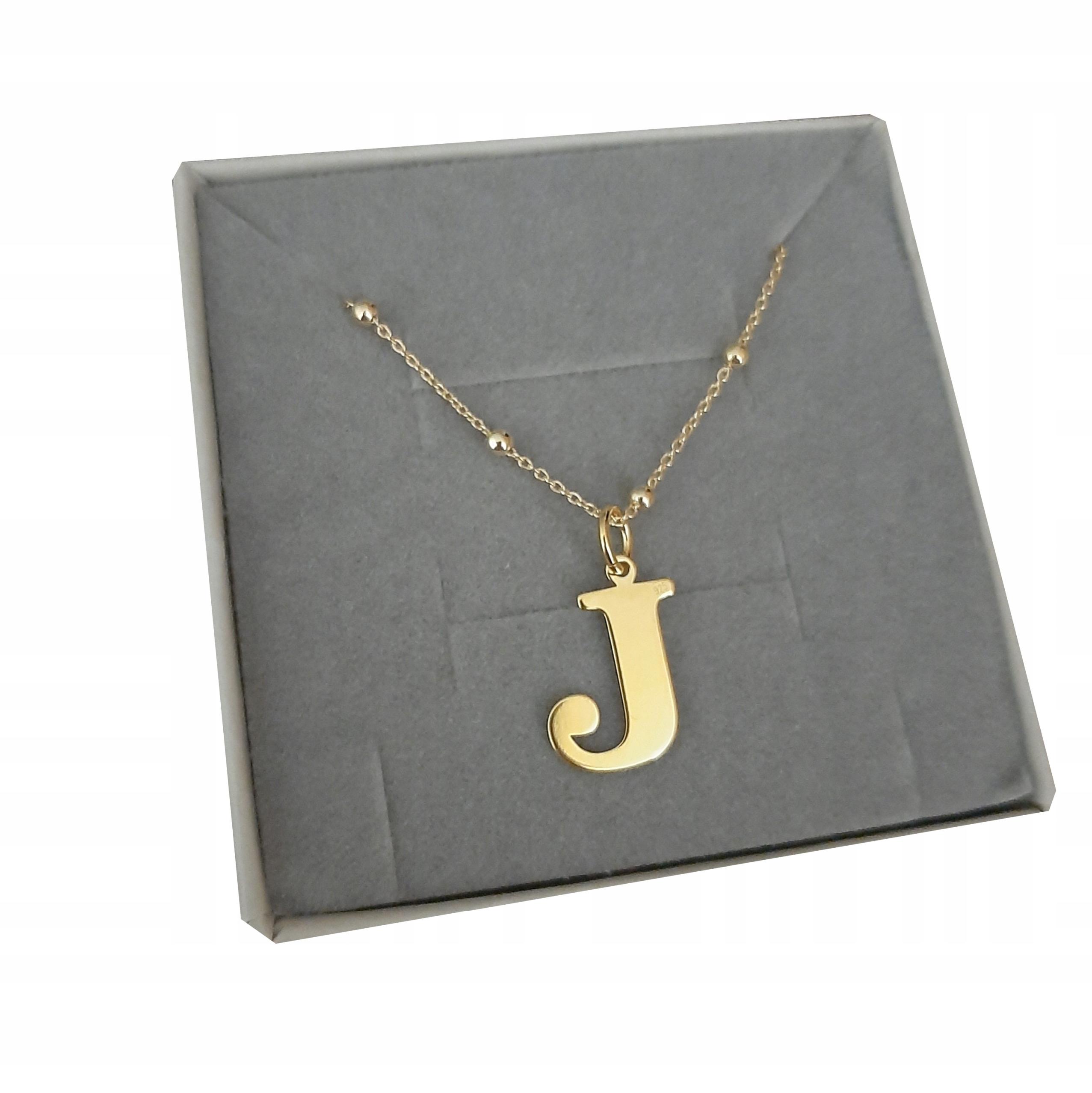 

Złoty łańcuszek kulkowy z dużą literką J 925