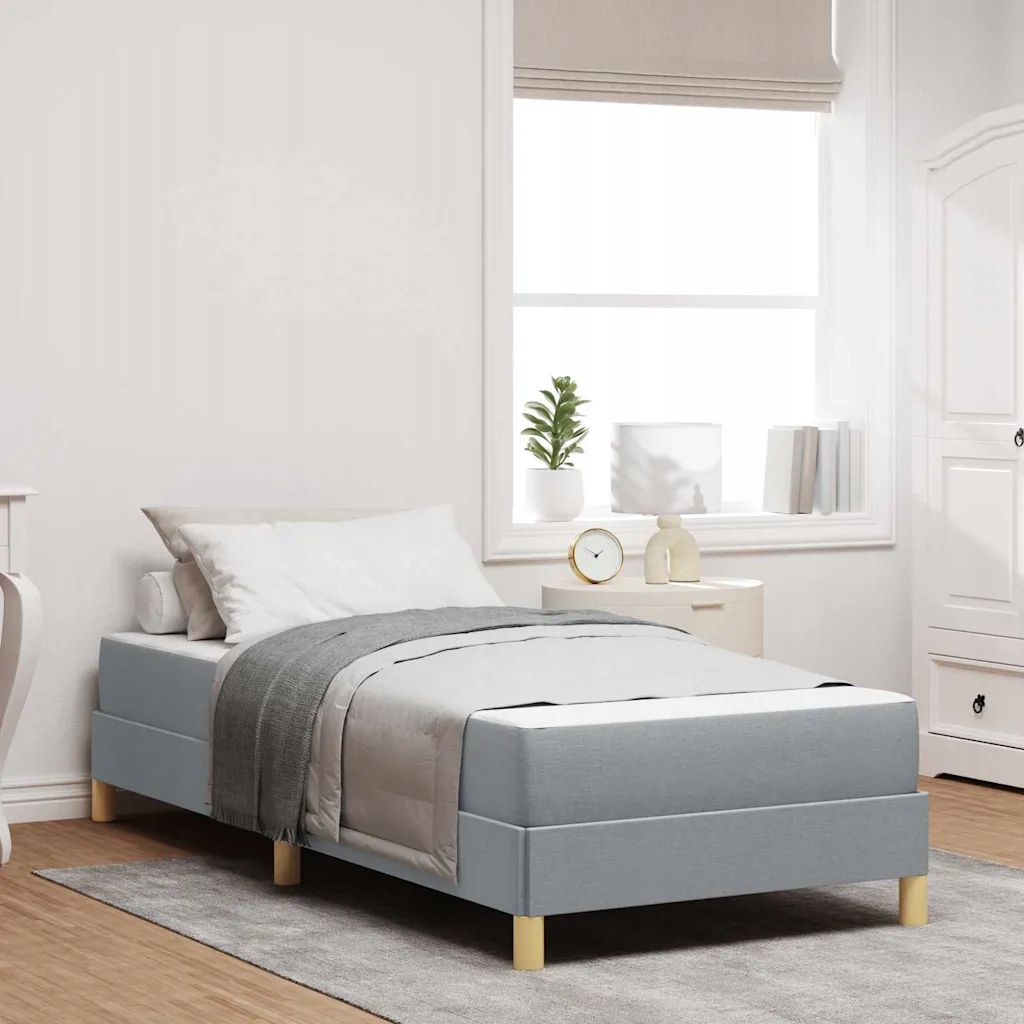 vidaXL Postel s boxspringem s matrací Světle šedá 100 x 200 cm textil