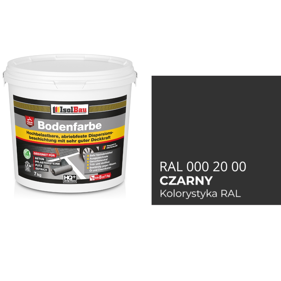 Farba do betonu kostki drewna metalu uniwersalna Bodenfarbe Schwarz 7KG