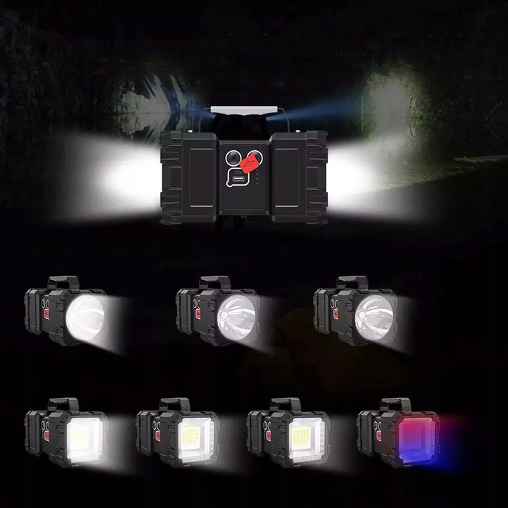 MOCNA LATARKA LED AKUMULATOROWA SZPERACZ POWERBANK LAMPKA LAMPA 10 000 mAh Marka inna