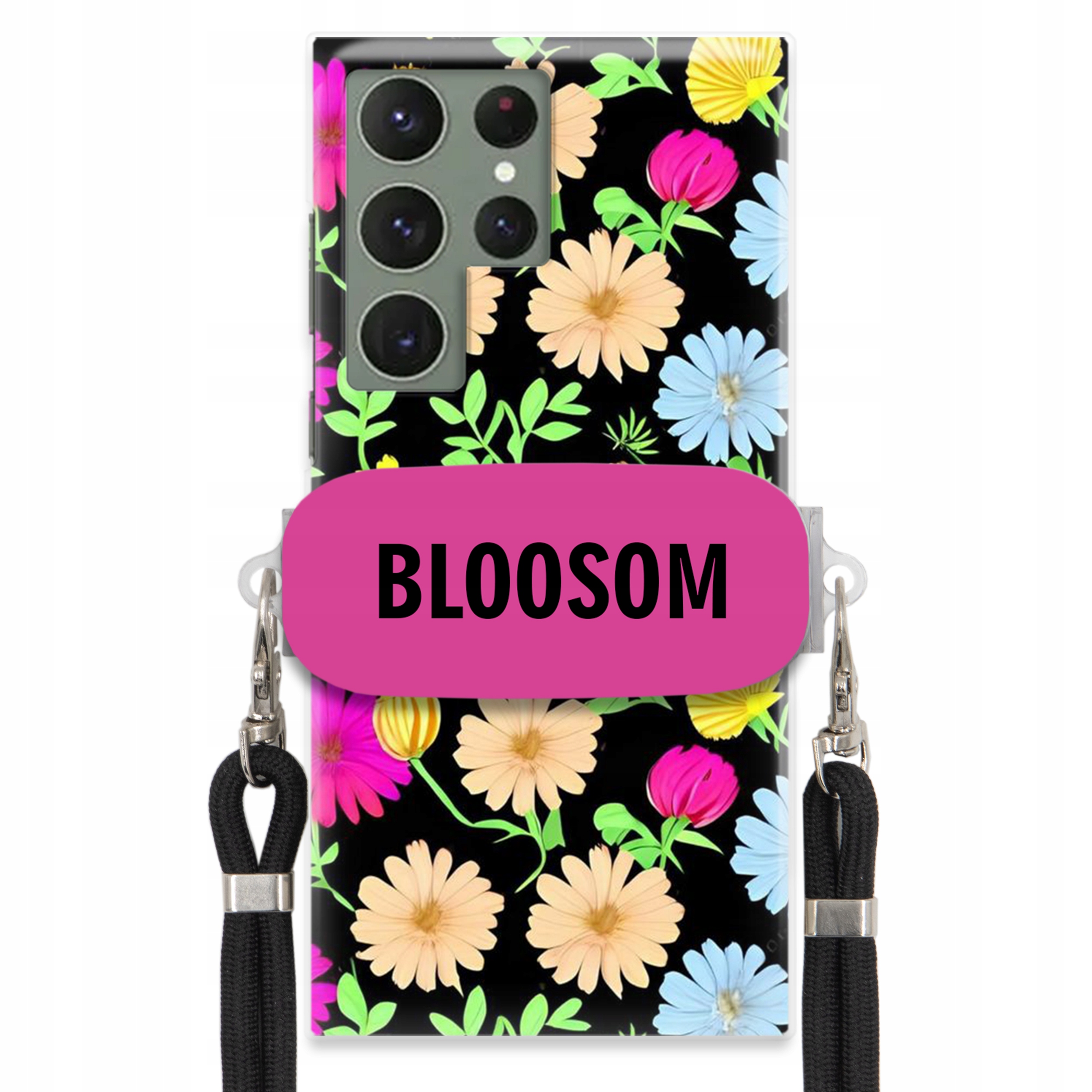 Pouzdro Držák Crossbody pro Samsung S23 Ultra Kryt Květiny Bloosom Flower