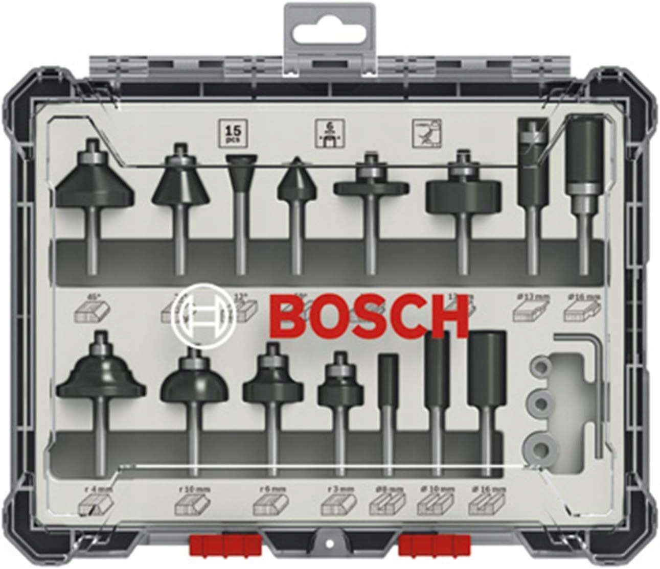 

Bosch 2607017471 Zestaw Frezy 15 Szt Do Drewna 6mm
