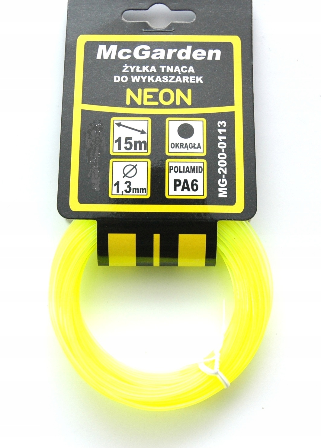 

Żyłka Do Kosy Wykaszarki Okrągła 1,3MM 15M Neon