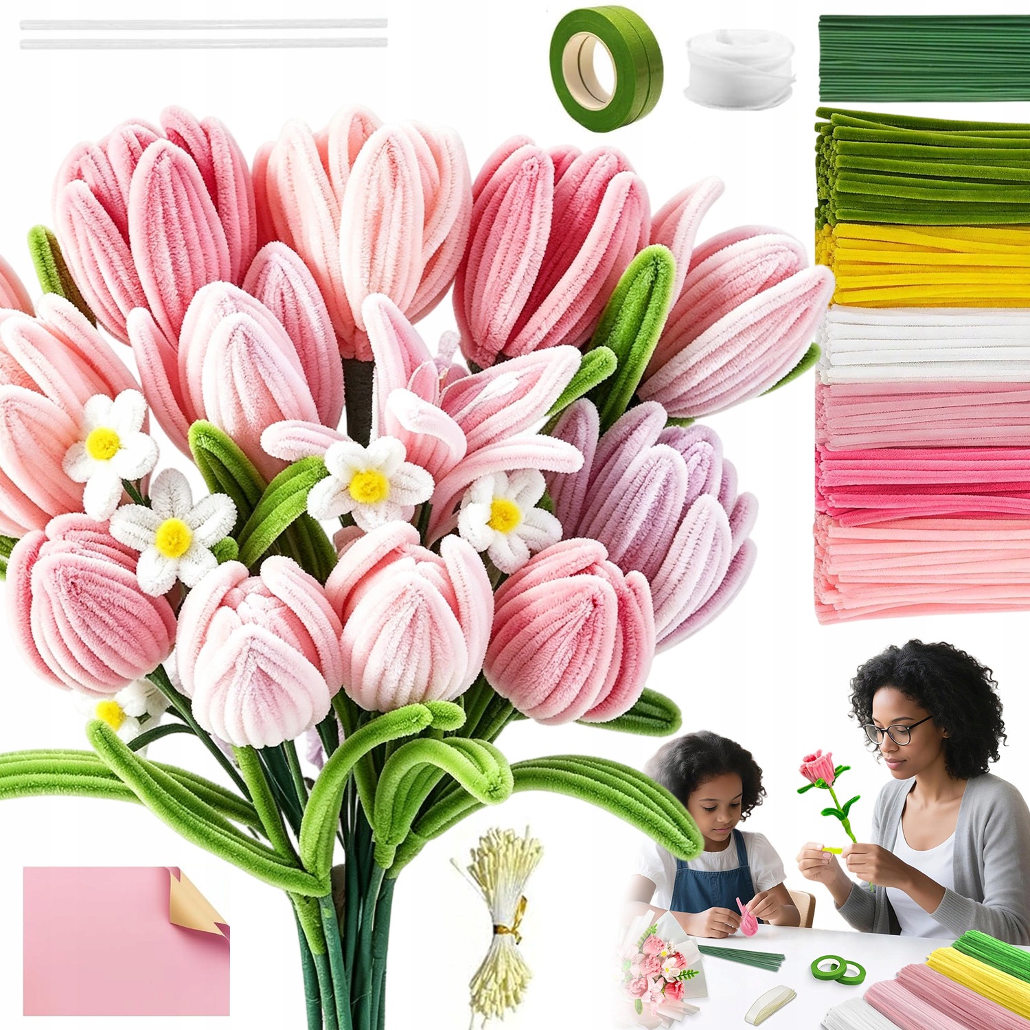 Kreativní Drátky Floristické Sada 420 Ks Dráty Na Květiny Příslušenství