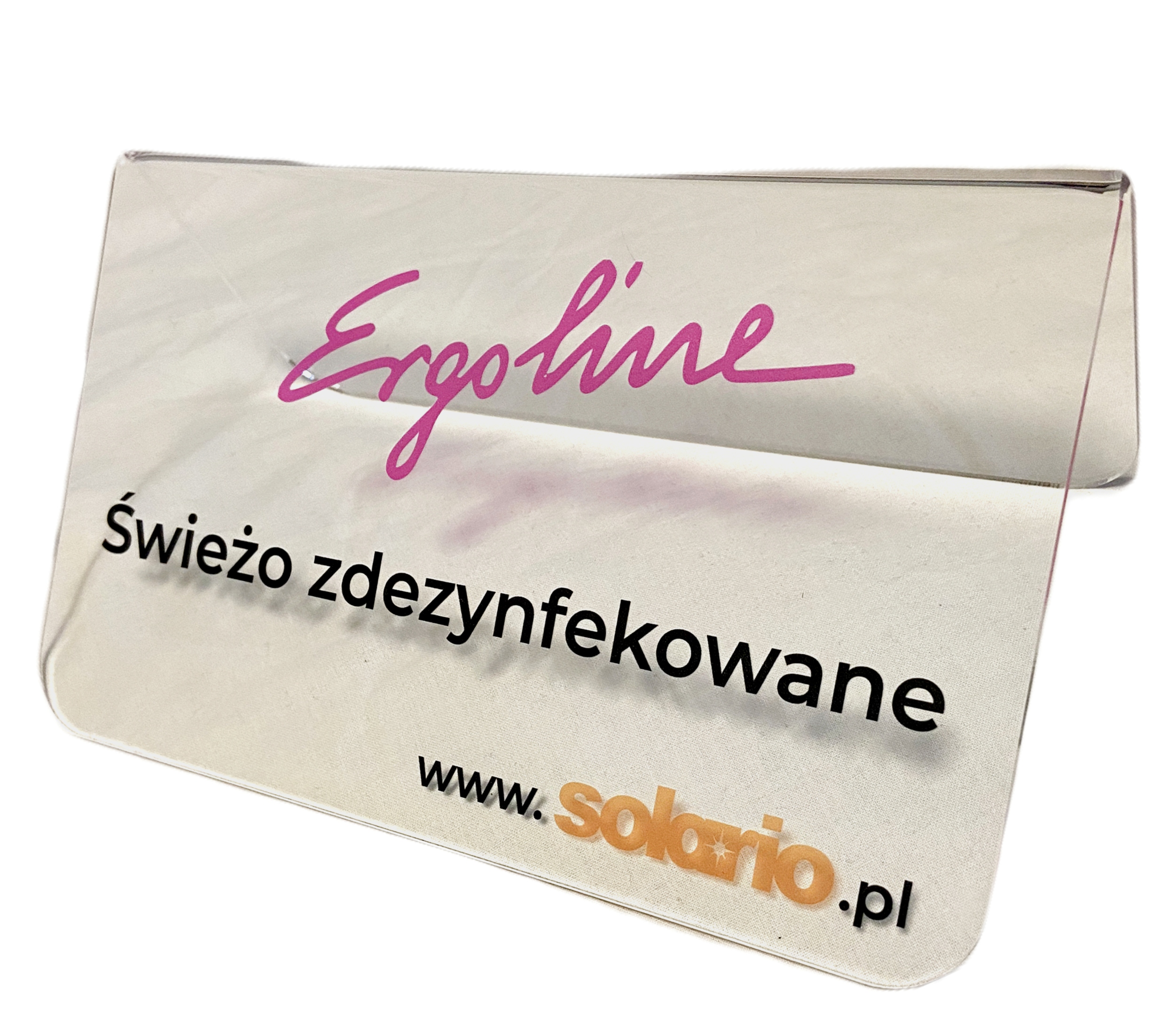 Tabliczka "ŚWIEŻO ZDEZYNFEKOWANE" transparentna