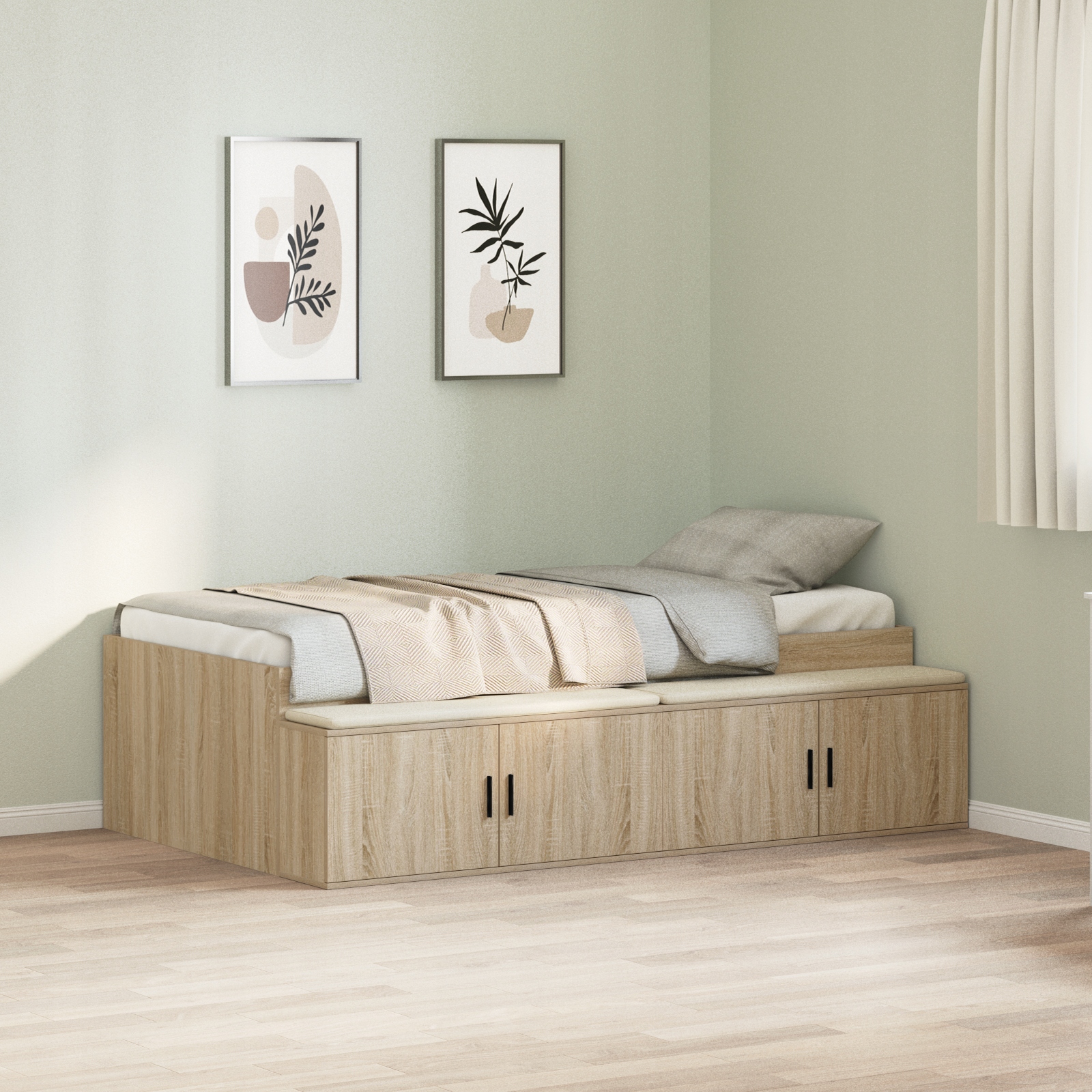Rám postele Sonoma dub 90x200 cm Hnědá 3335191