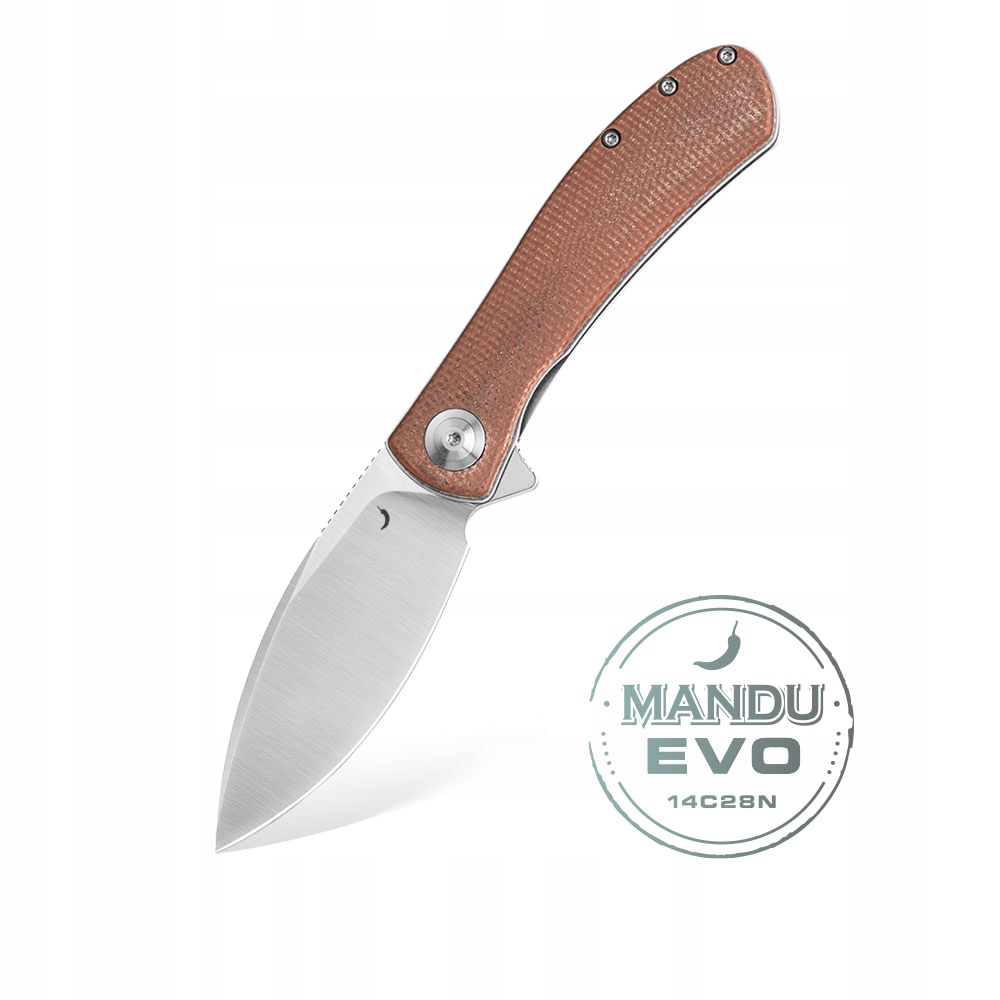 Nůž TrollskyKnives Mandu Evo Liner Lock Satin 14C28N Brown Micarta