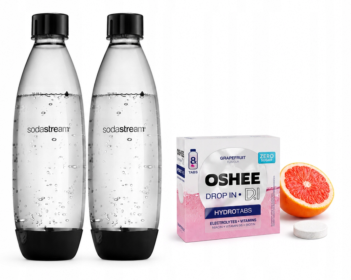 Butle Butelki Do Saturatora SodaStream Fuse 1L Dwupak Oshee Tabs