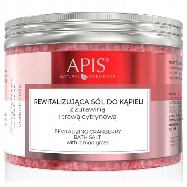 APIS Regenerująca sól do kąpieli żurawina 650g