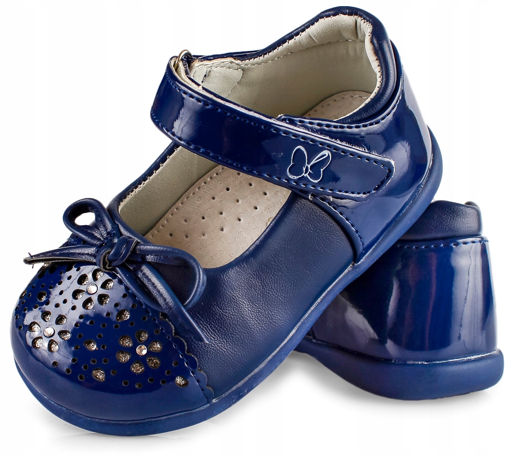 

Balerinki granatowe Wk Skóra profilowane Clibee 20