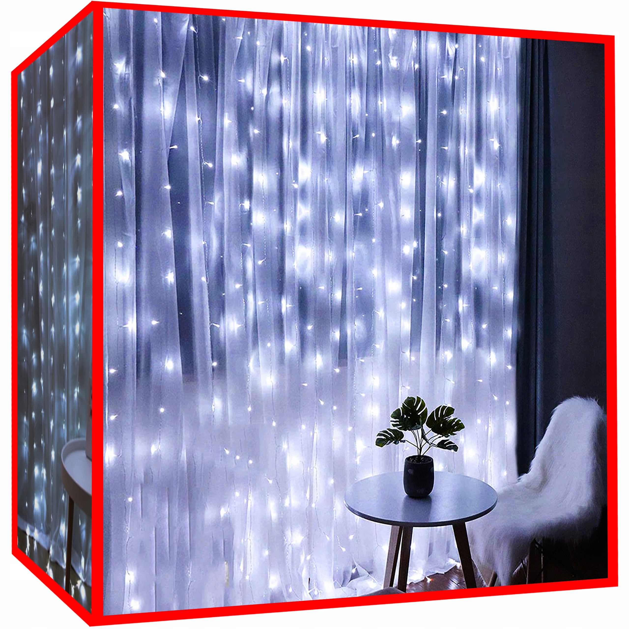 

Kurtyna Wisząca Lampki Choinkowe 300 Led Wew/Zew z