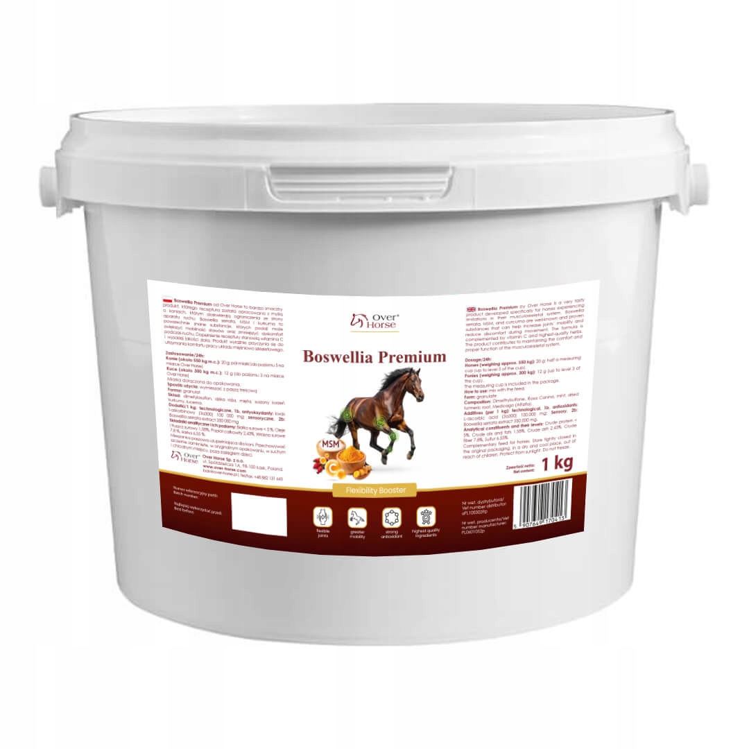 Boswellia Premium 1 kg – doplněk na klouby a pohyblivost koní. Over Horse