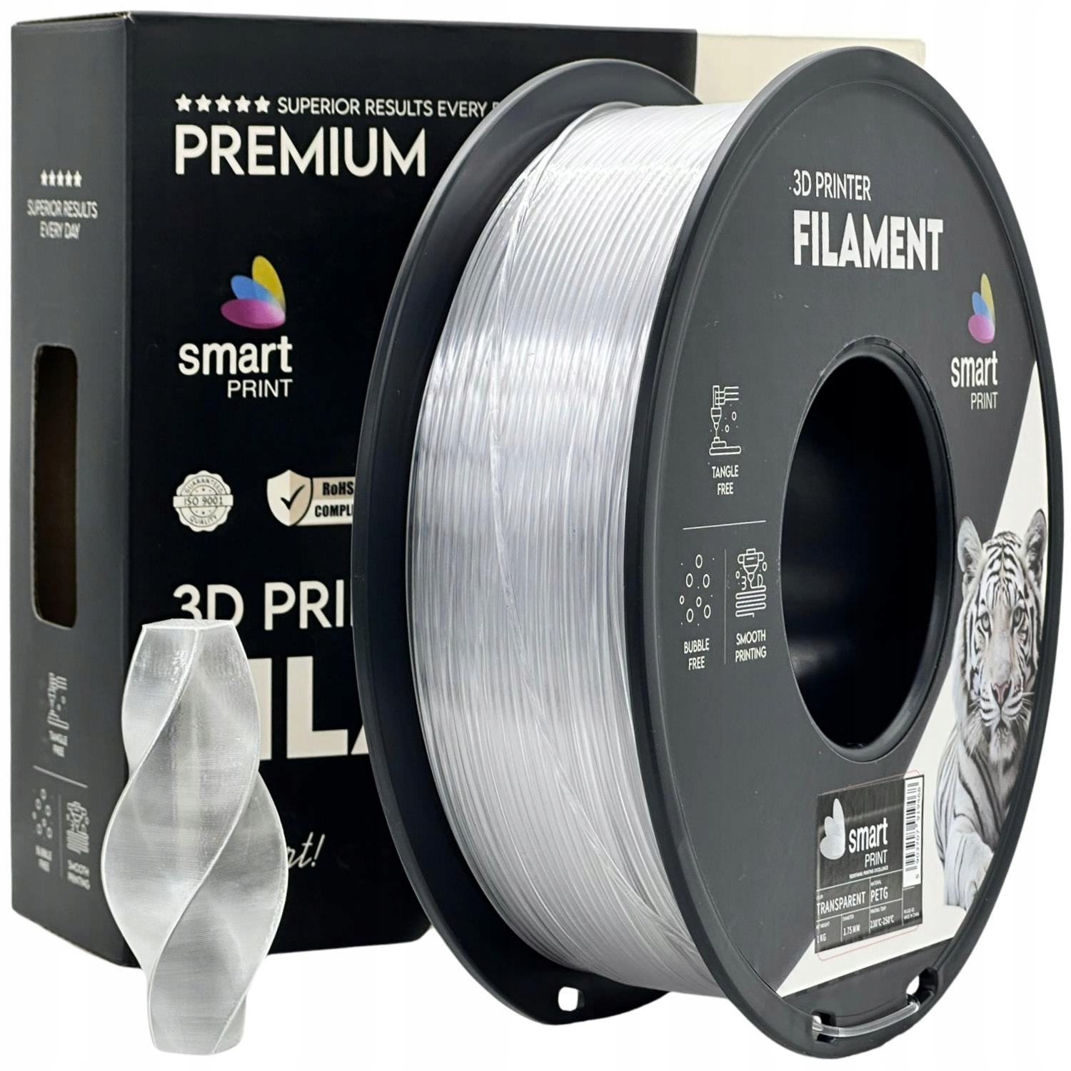 Filament Smart Print Petg Transparent Przeźroczysty 1.75mm 1kg