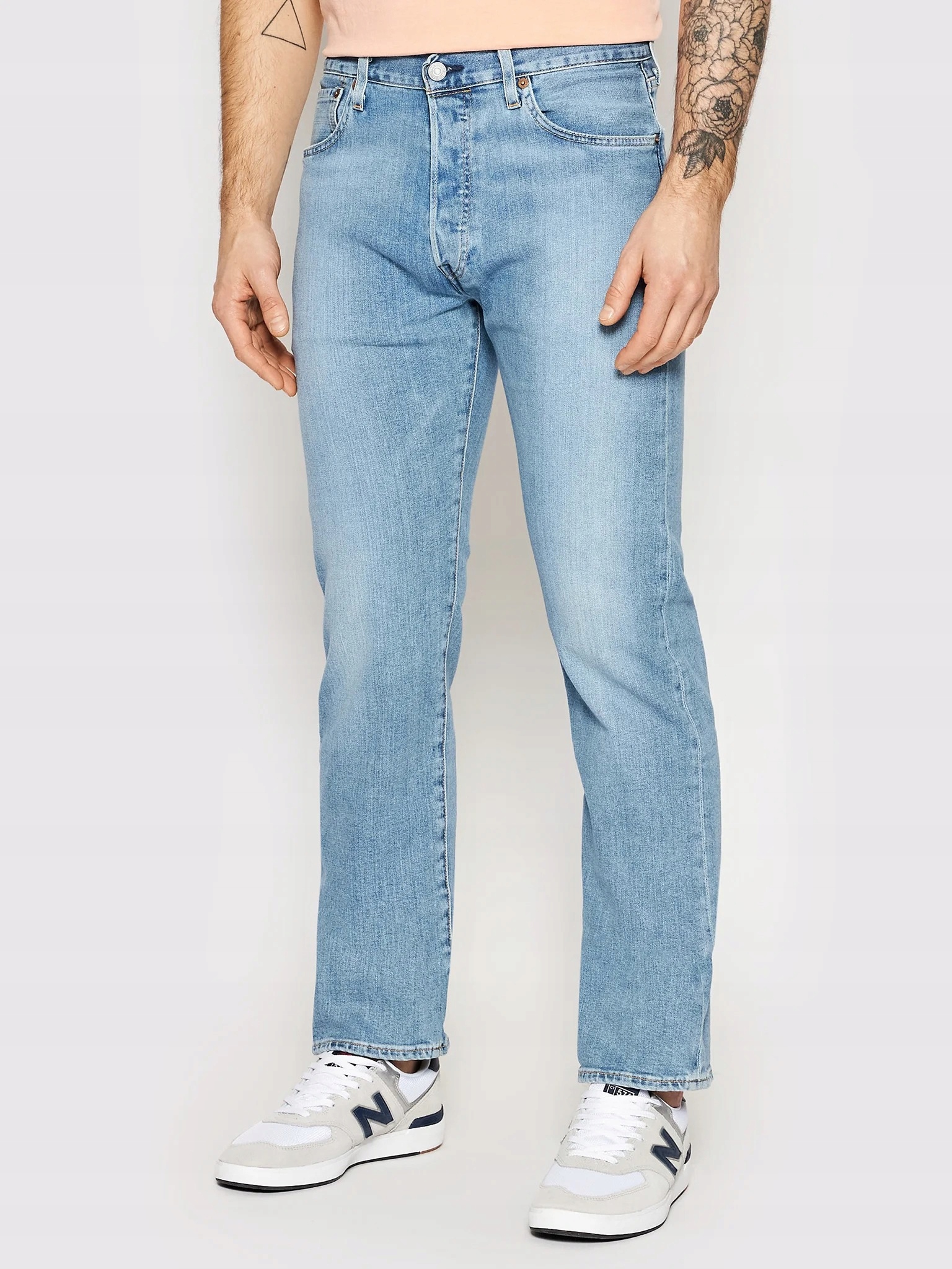 Levis Pánské Džíny Dlouhé Světle Modré Oděrky 26/28 7BA