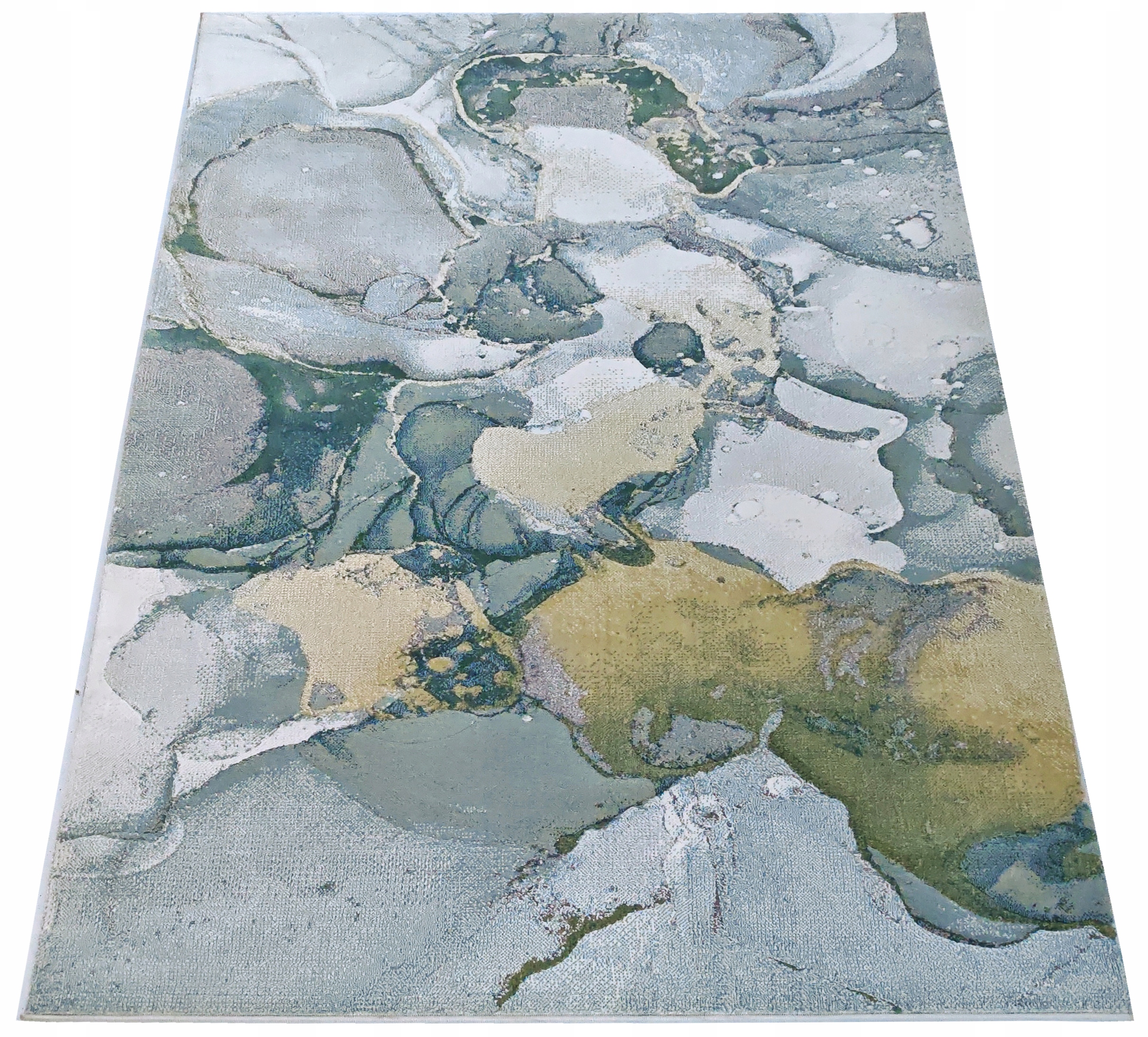 Koberec 180x260 Moderný Zelený Mramor Šedý Do Obývačky Modný Top