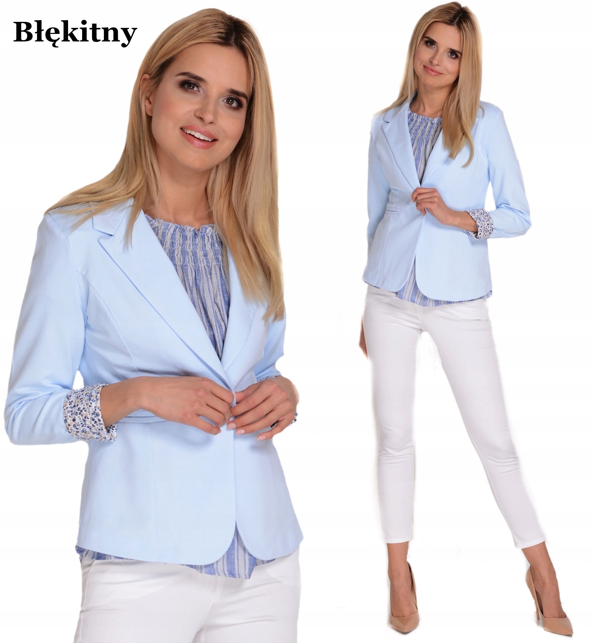 WŁOSKI new ŻAKIET MARYNARKA BOYFRIEND MANKIETY 36 Szerokość pod pachami 44 cm