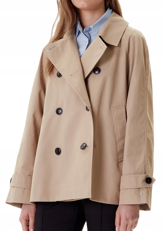Dámský kabát Tommy Hilfiger Cotton Reg Short Trench Coat Velikost 40
