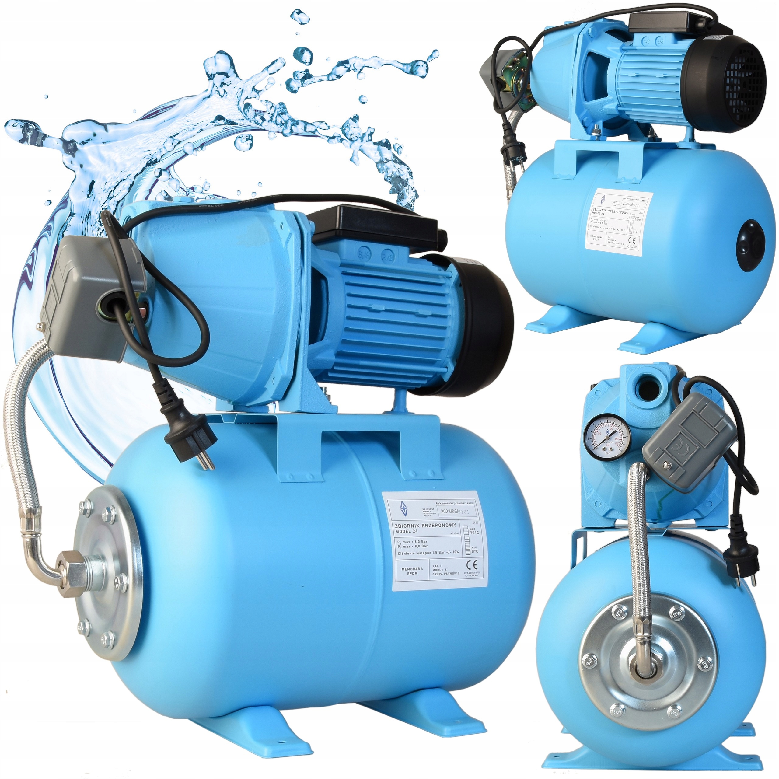 Pompa Do Wody Domu Hydrofor 24L Zestaw 1100W 3600l/h Mocny Wydajny Jet
