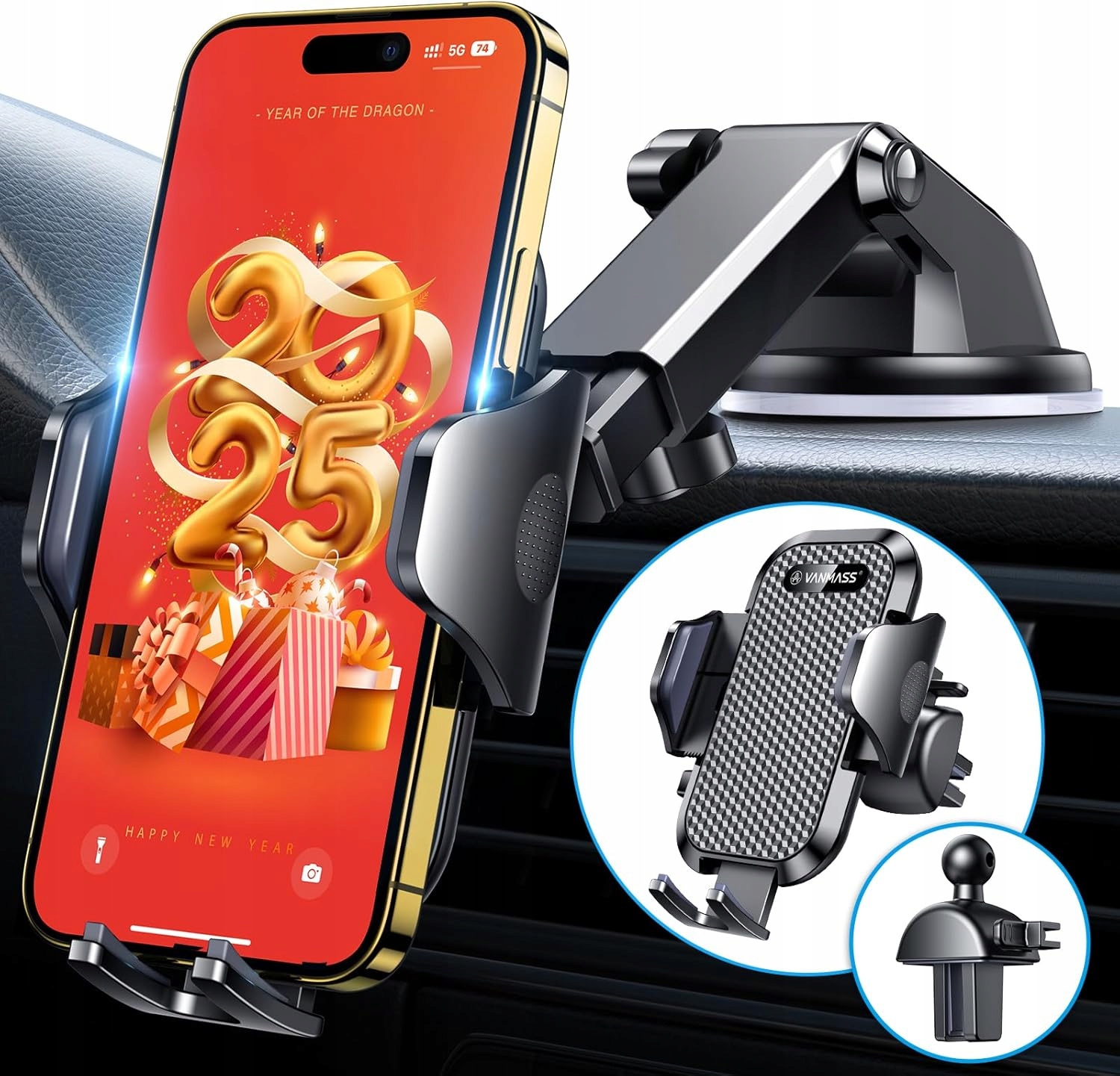 Držák Přísavka na mřížku skla Telefon do auta Otočný háček