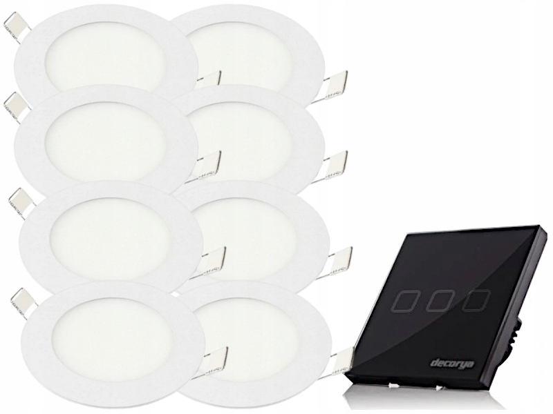 Sada stropních svítidel Halogen 3W 8x spínač