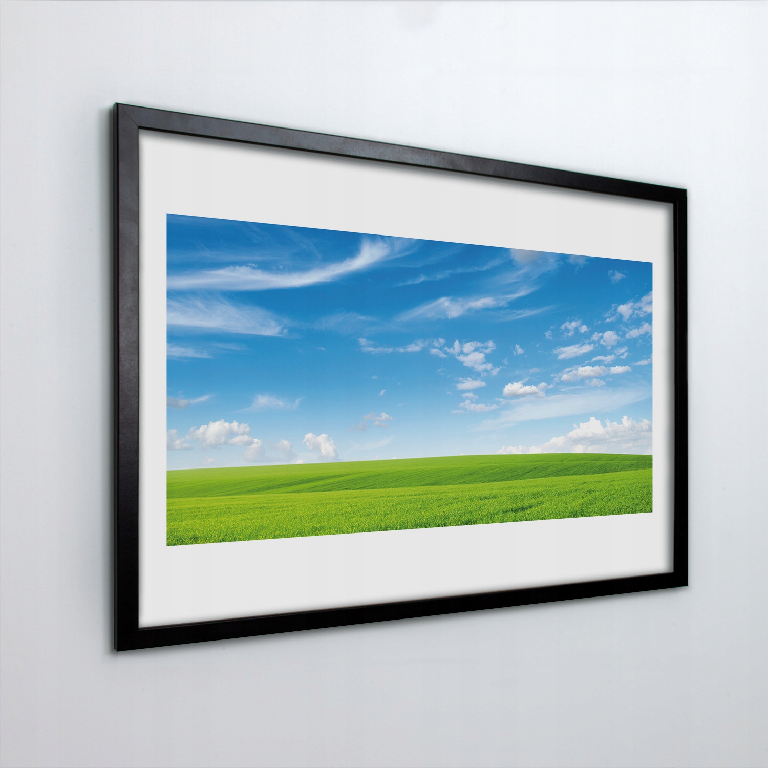 Obraz v rámu na zeď Pole tráva mraky 60x40 cm