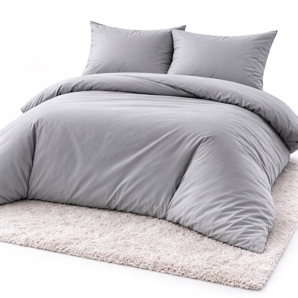 Povlečení 220X200+2X70X80 Jednobarevné Jako Saténová Šedá, Nemačkavá, Hladká