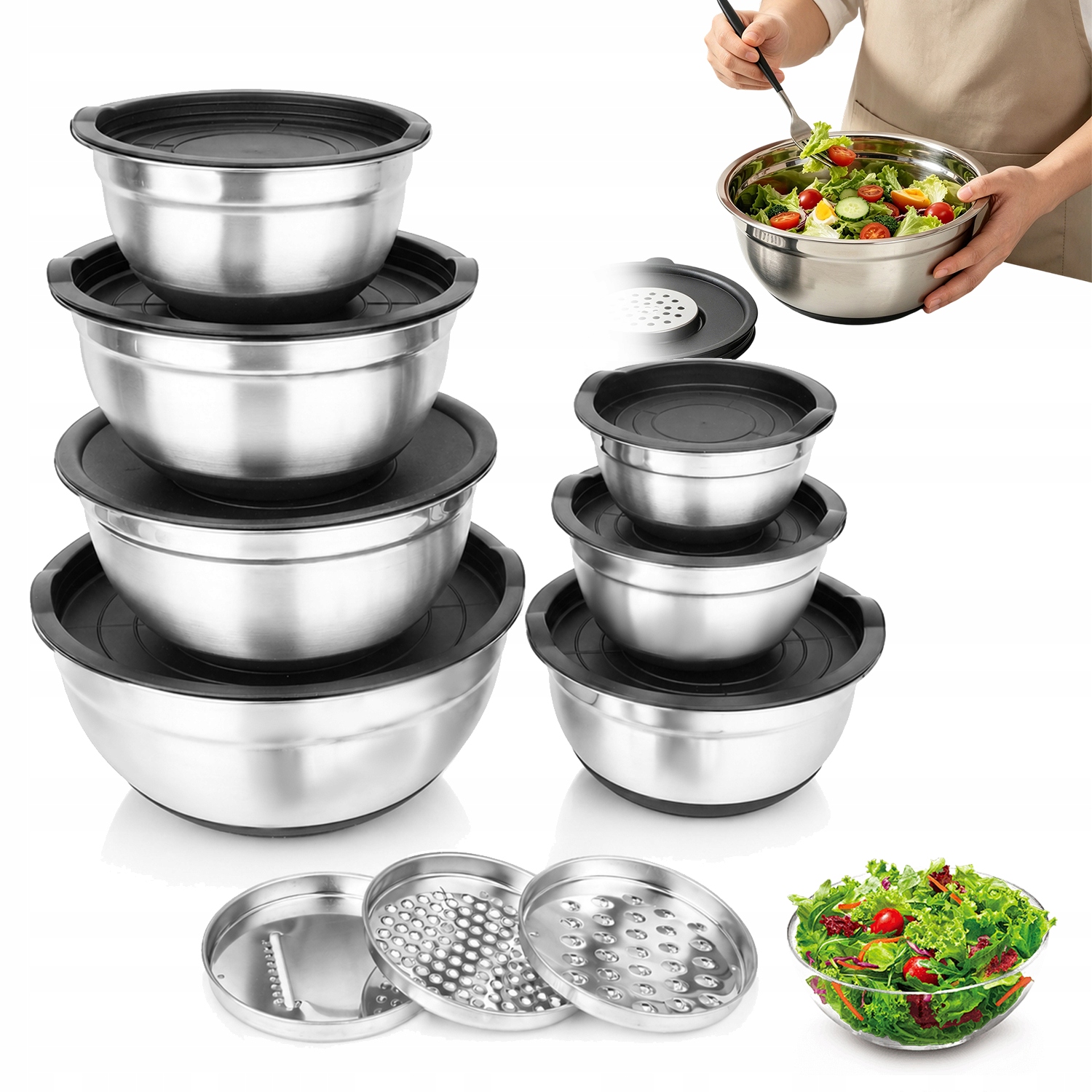 Sada Kuchyňských Misek Z Oceli S Víkem Bpa Free 7 Ks