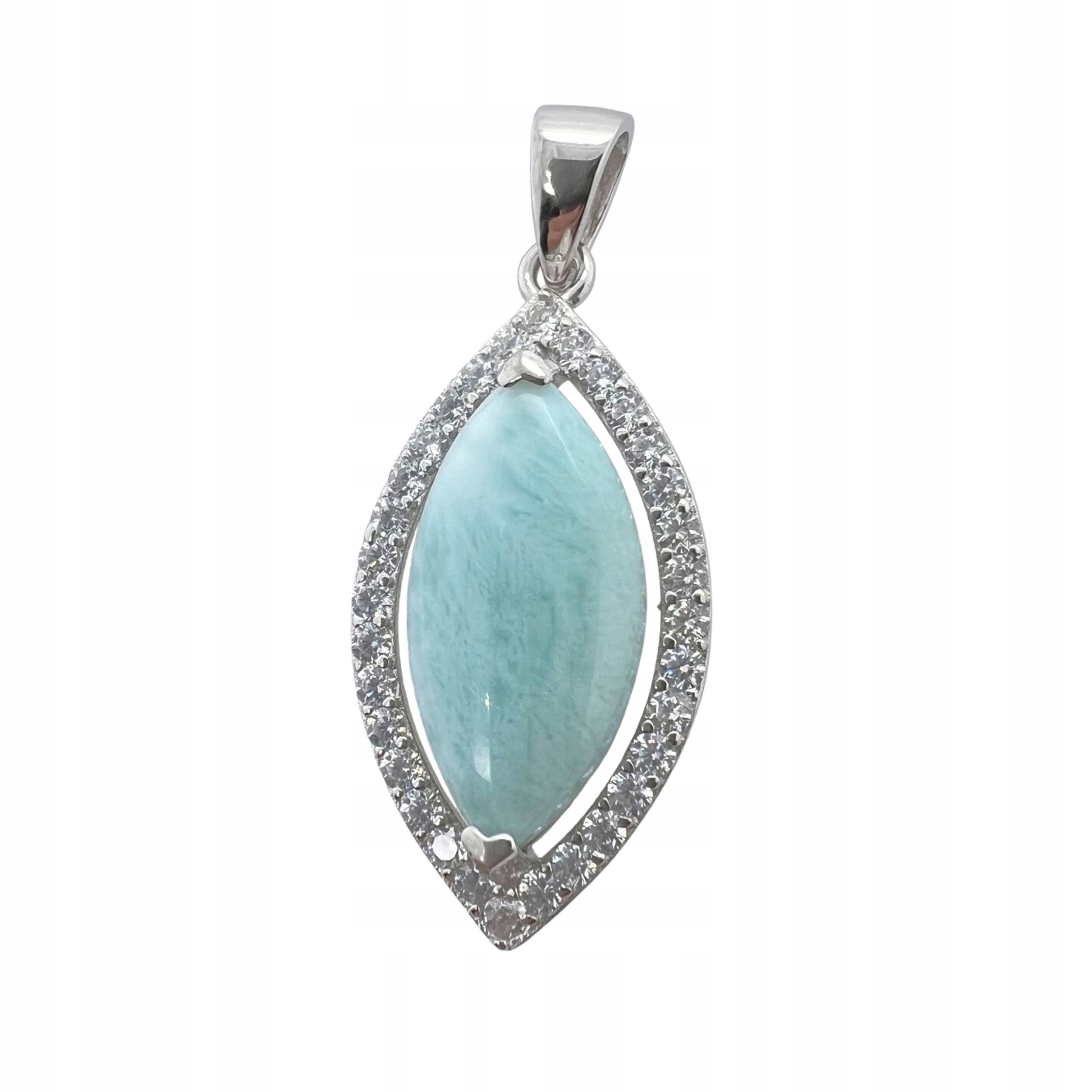 Dámský Přívěsek S Larimarem A Zirkony, Modrá, Stříbrná Barva, Ryzost 925