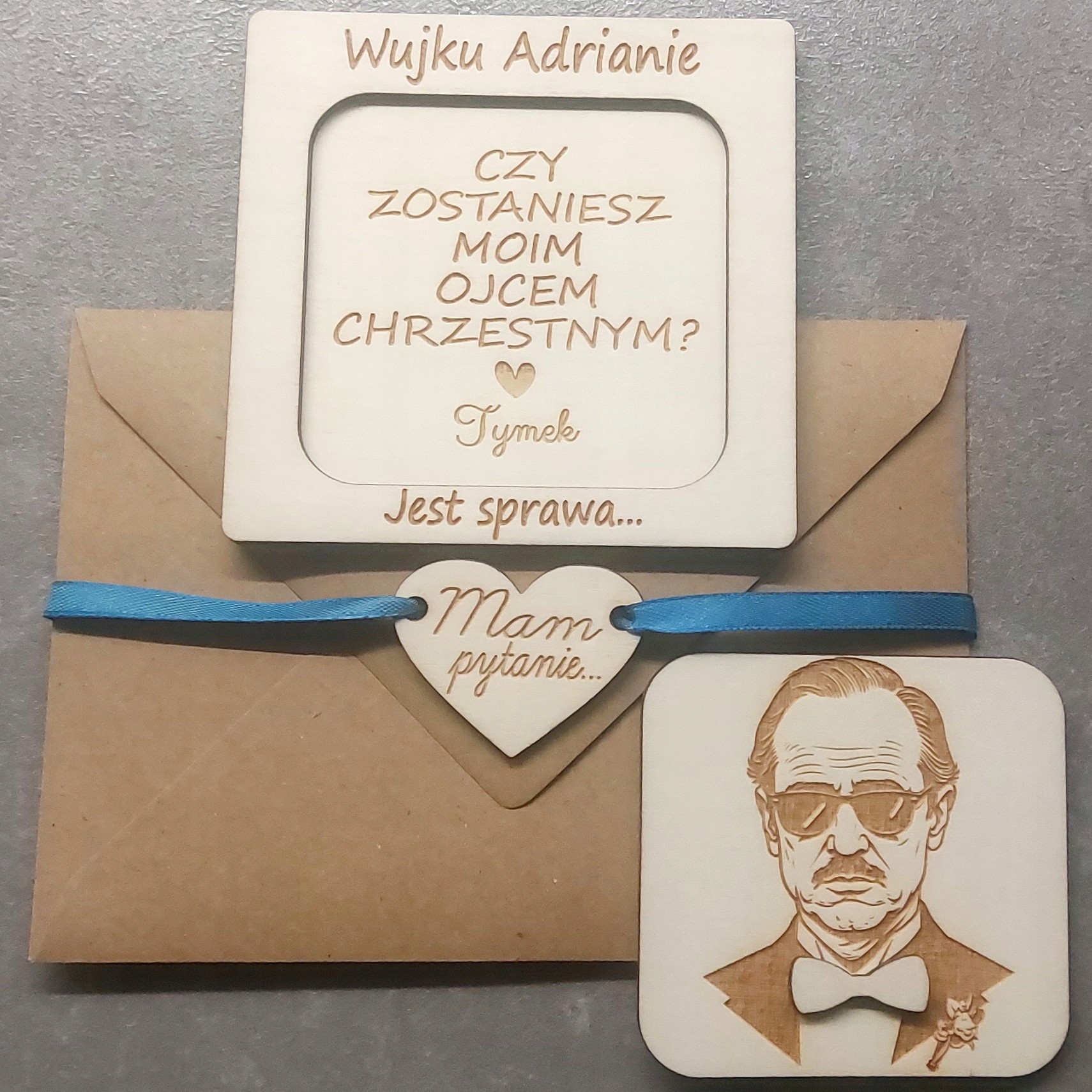 ZAPYTANIE WUJKU CZY ZOSTANIESZ MOIM OJCEM CHRZESTNYM PROŚBA PYTANIE CHRZEST Marka inna