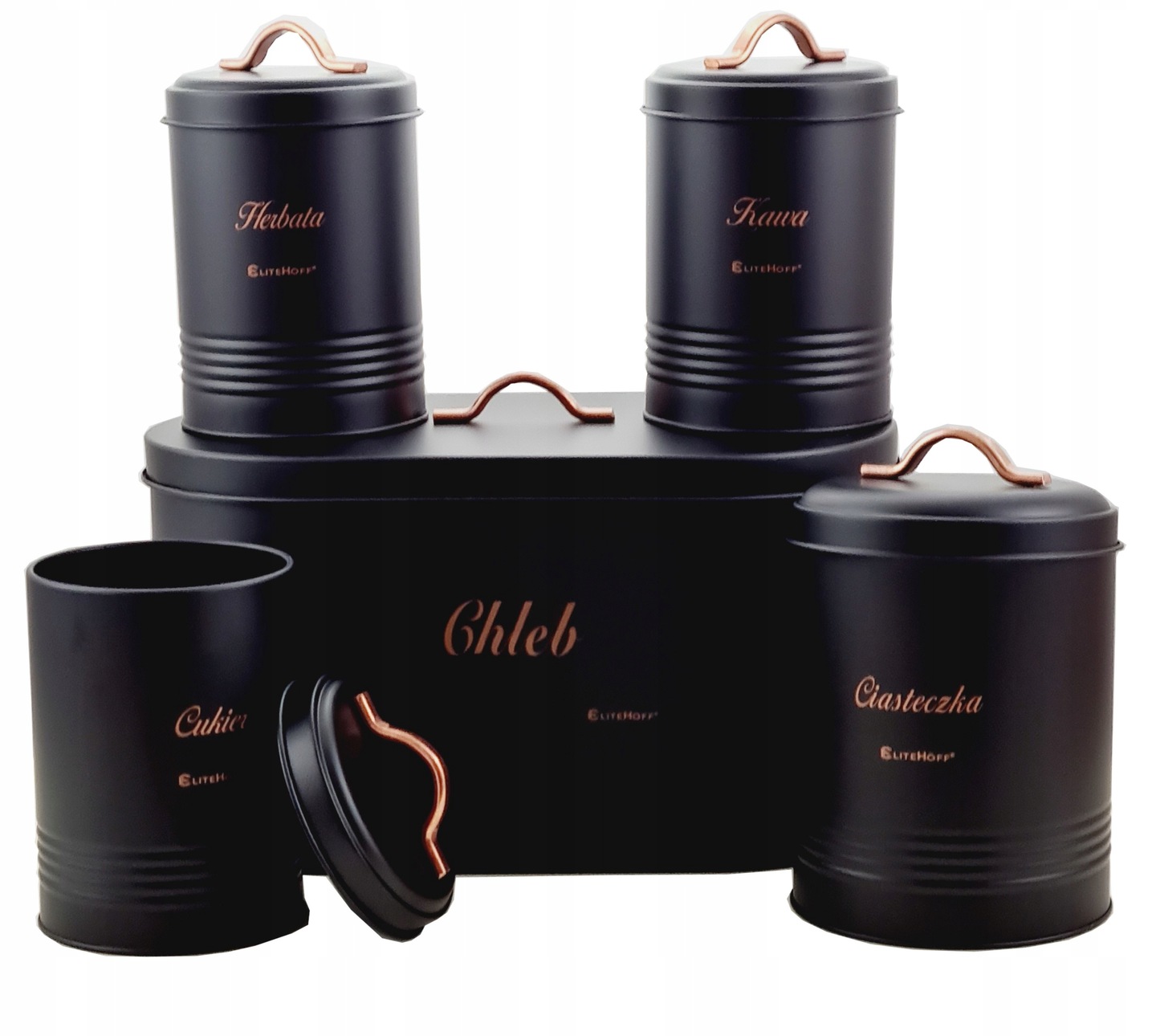 

Chlebak Rose Gold Pojemników Kawa Herbata Cukier