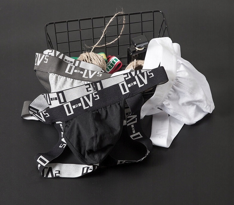 Męskie białe STRINGI slipy jockstrap g-string S/M Zestaw nie