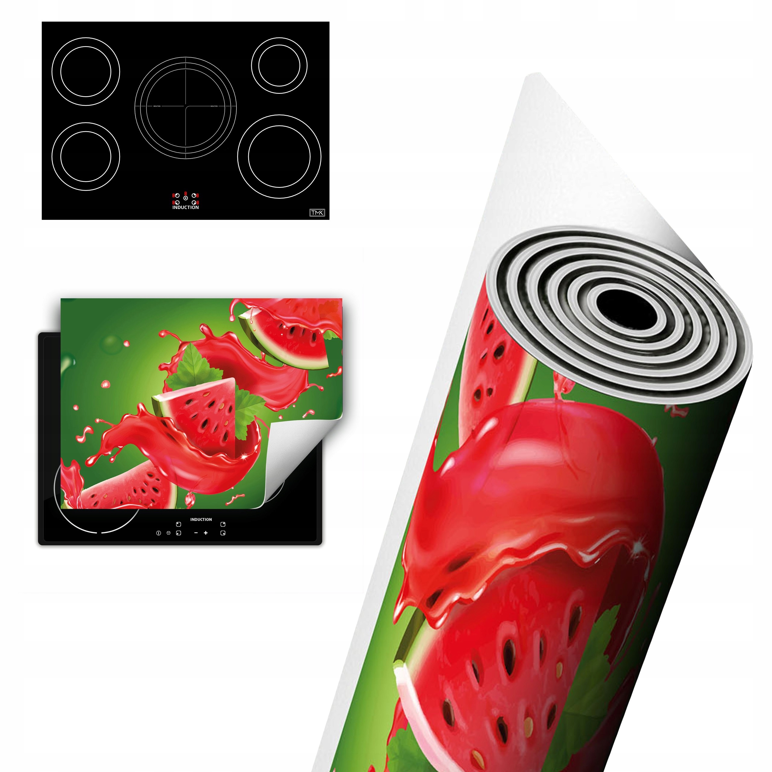 Vinylová Ochranná Deska Na Indukci 80x52 zelená meloun